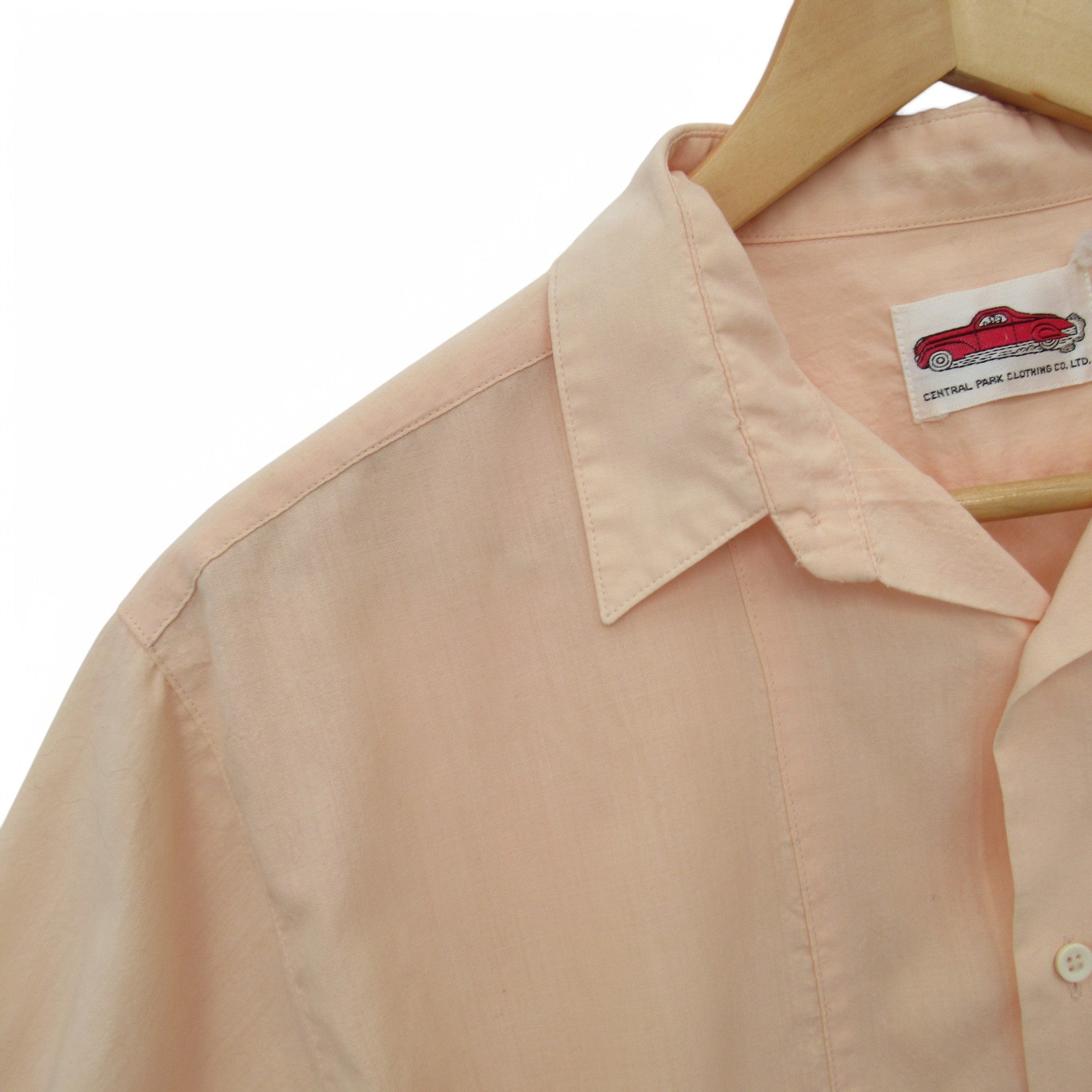 shoulder image for Central Park Clothing Co Ltd Vintage Shirt Peach Medium Menswear | Pre-loved
