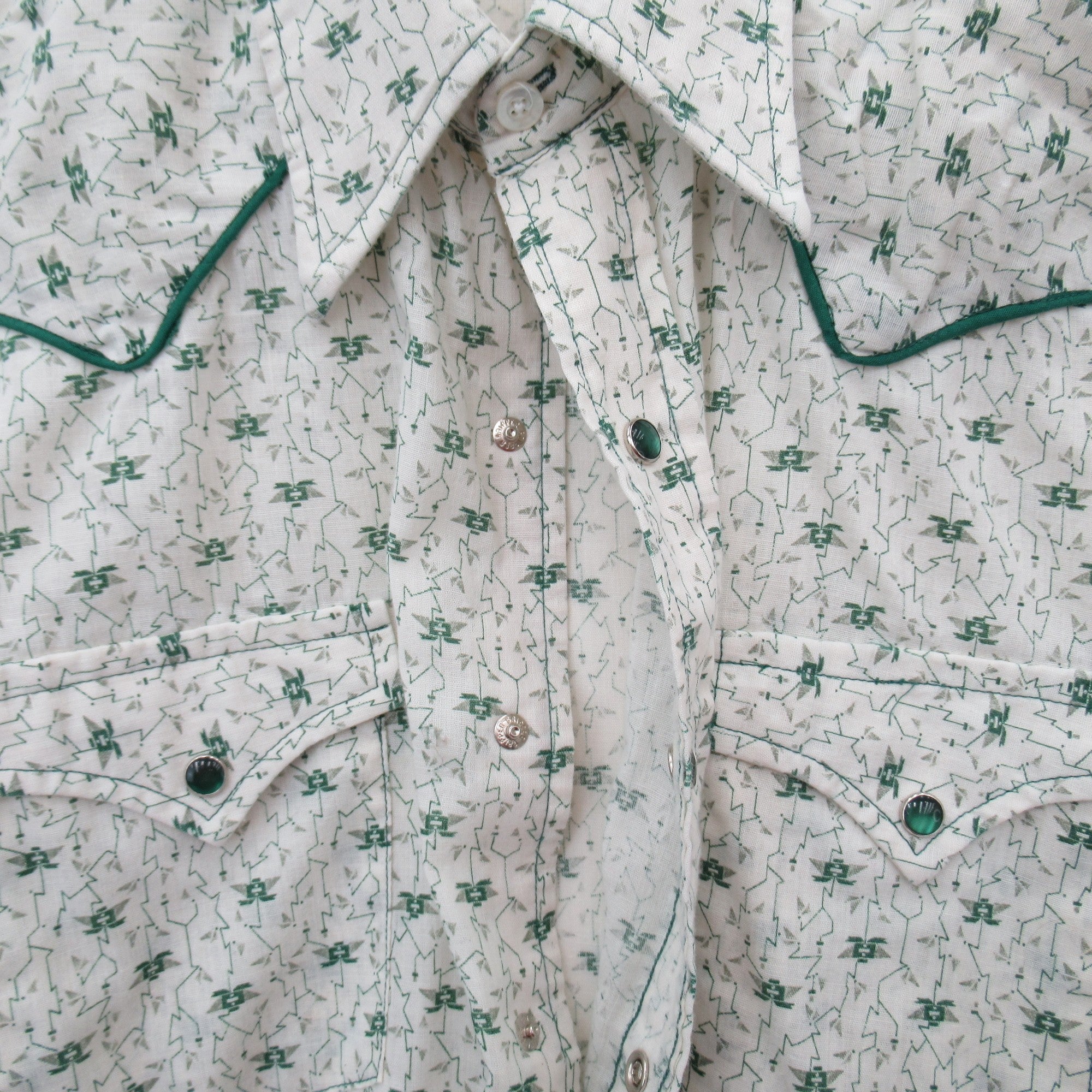 fasten image for Stockman Vintage Shirt XXL Green Cream Menswear | Pre-loved