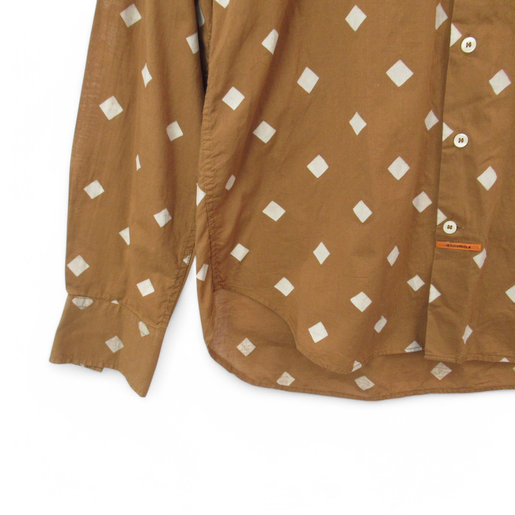 sleeve image for Nodus Vintage Shirt Brown Patterned 15.5" Menswear | Pre-loved