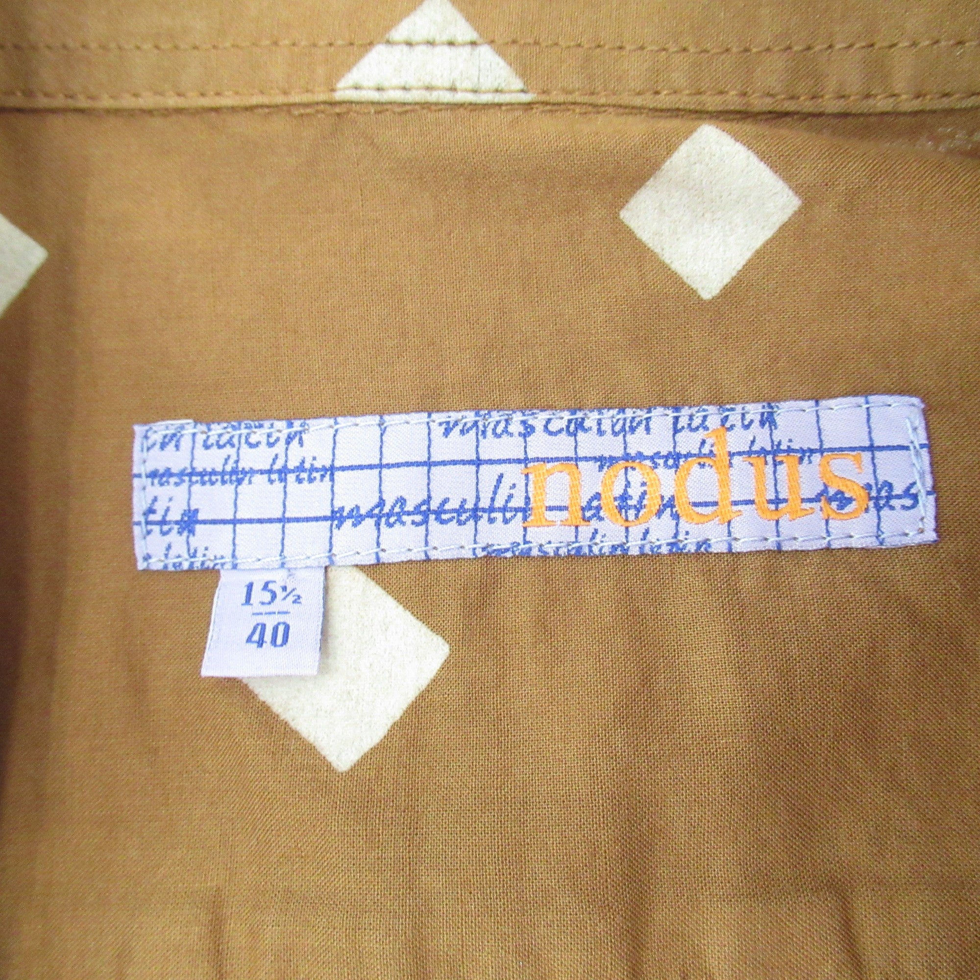 label image for Nodus Vintage Shirt Brown Patterned 15.5" Menswear | Pre-loved