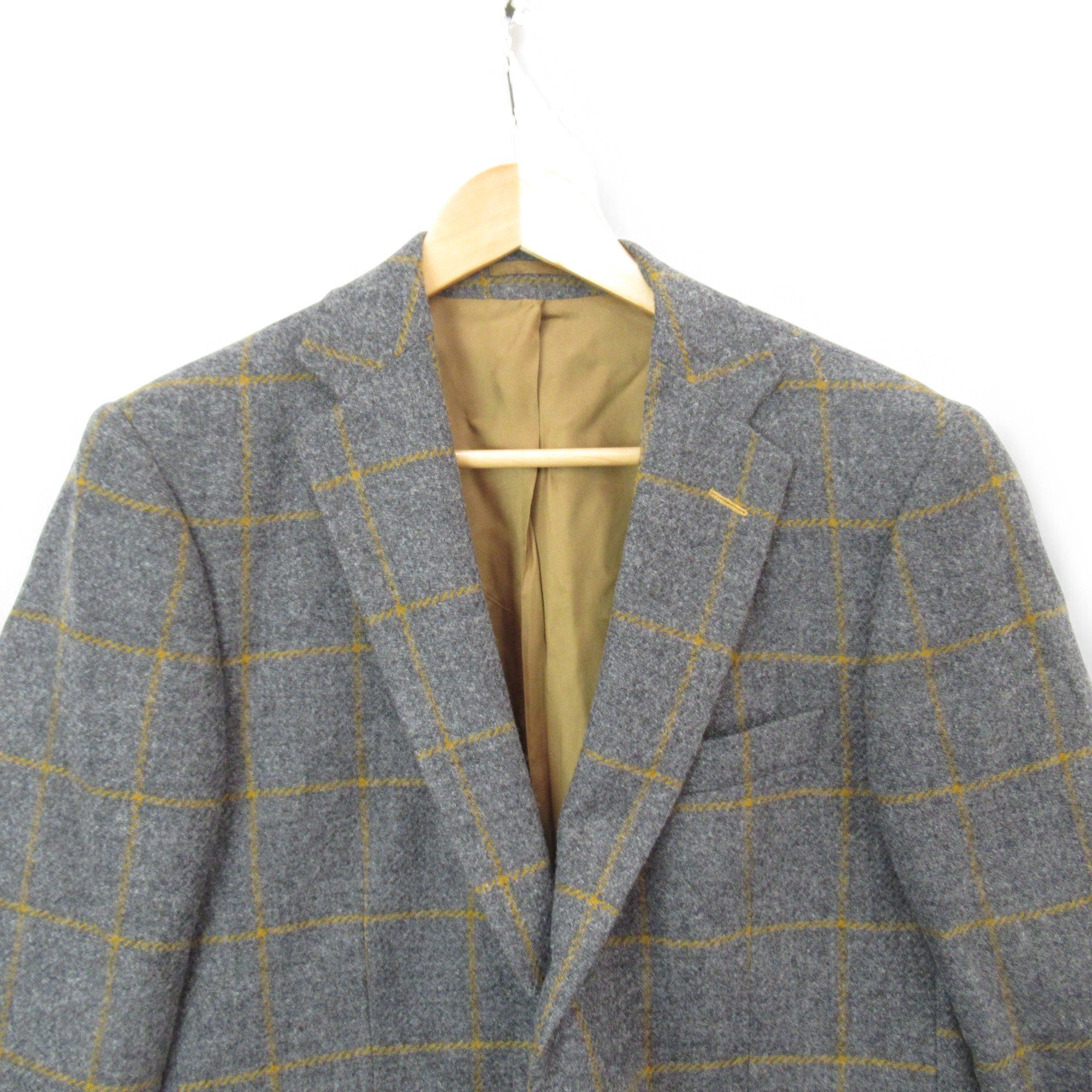 top image for Mazzelli Blazer Jacket 38R Grey Brown Check Menswear | Pre-loved