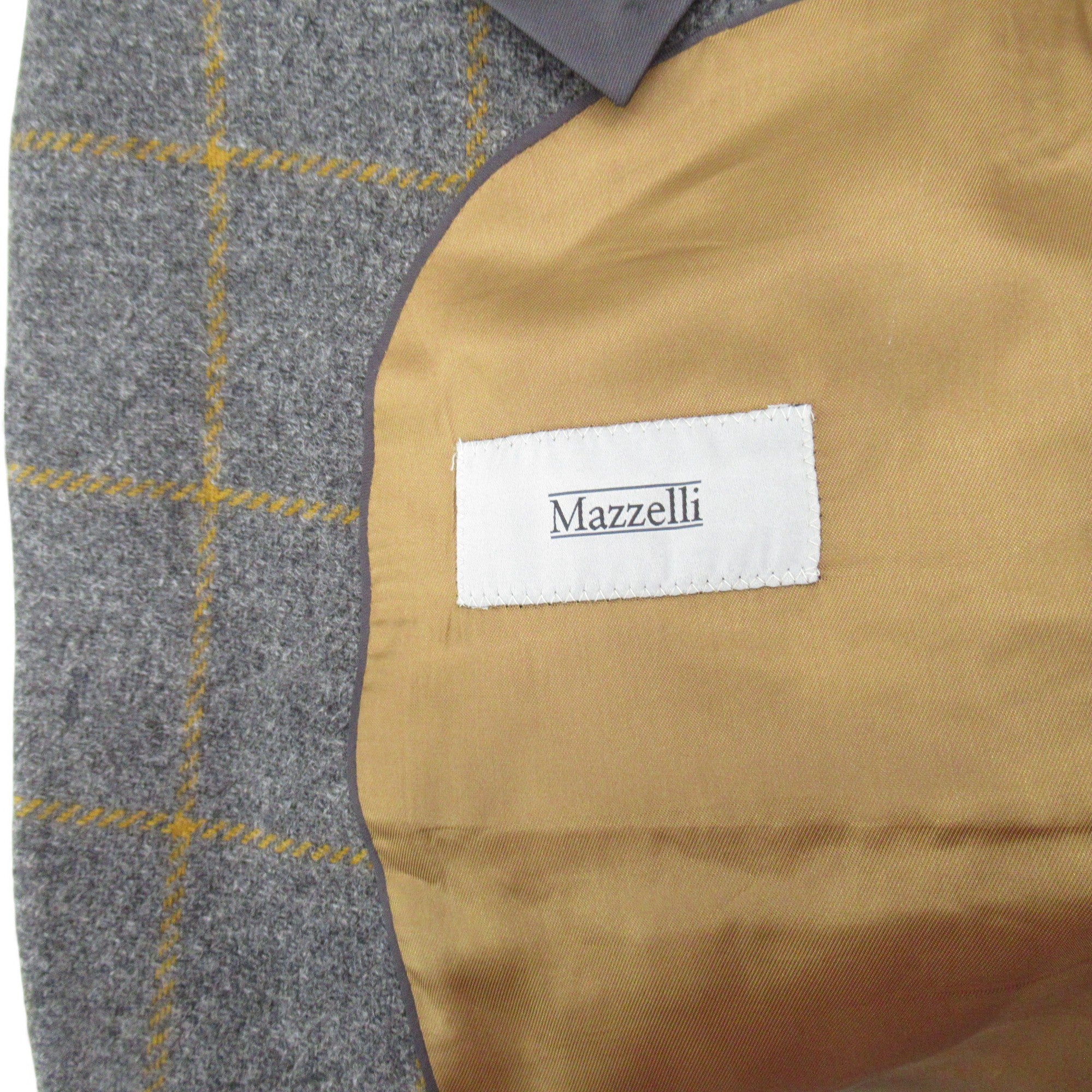 label image for Mazzelli Blazer Jacket 38R Grey Brown Check Menswear | Pre-loved