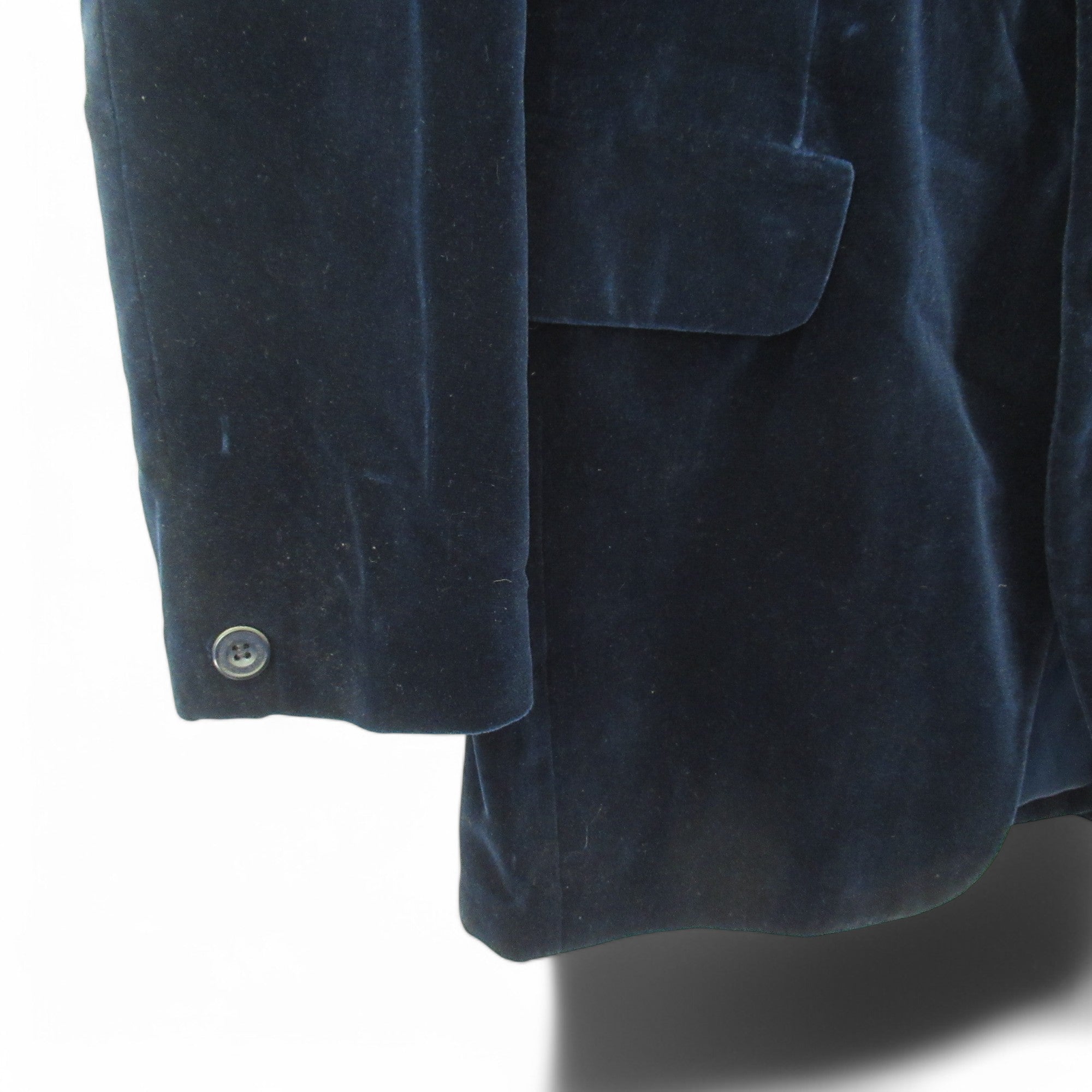 sleeve image for Kingpin John Collier Velvet Vintage Blazer Jacket Navy Medium Menswear | Pre-loved