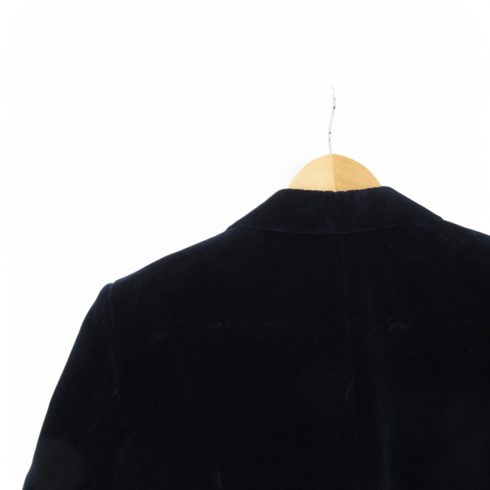 shoulder image for Kingpin John Collier Velvet Vintage Blazer Jacket Navy Medium Menswear | Pre-loved