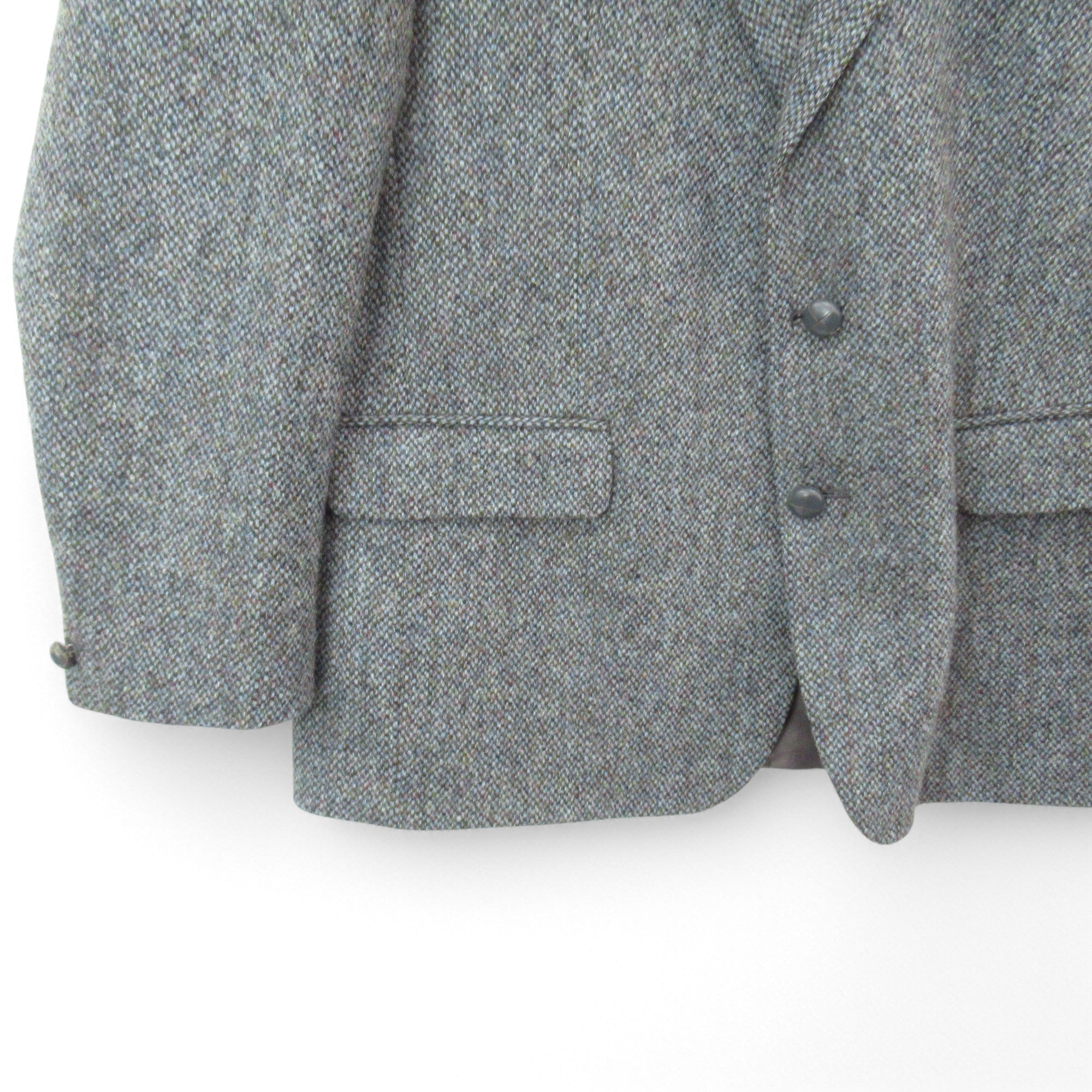 bottom image for Greenwoods Tweed Blazer Jacket 46 Blue Grey Menswear | Pre-loved