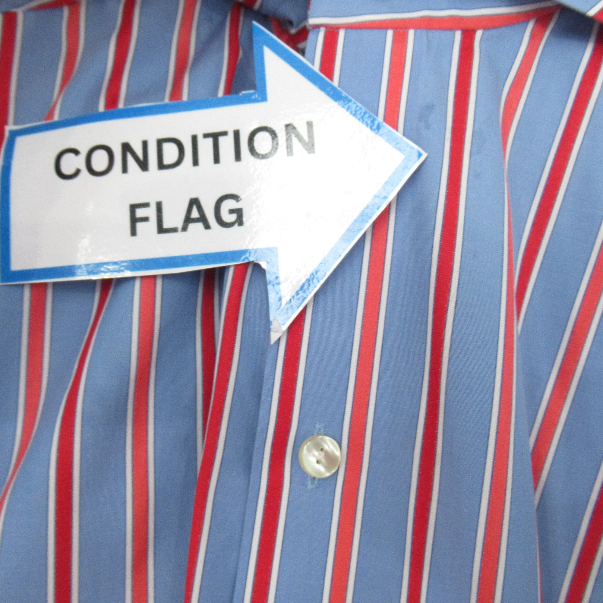 condition image for Eton Contemporary Striped Shirt Vintage Blue Red Menswear | Pre-loved
