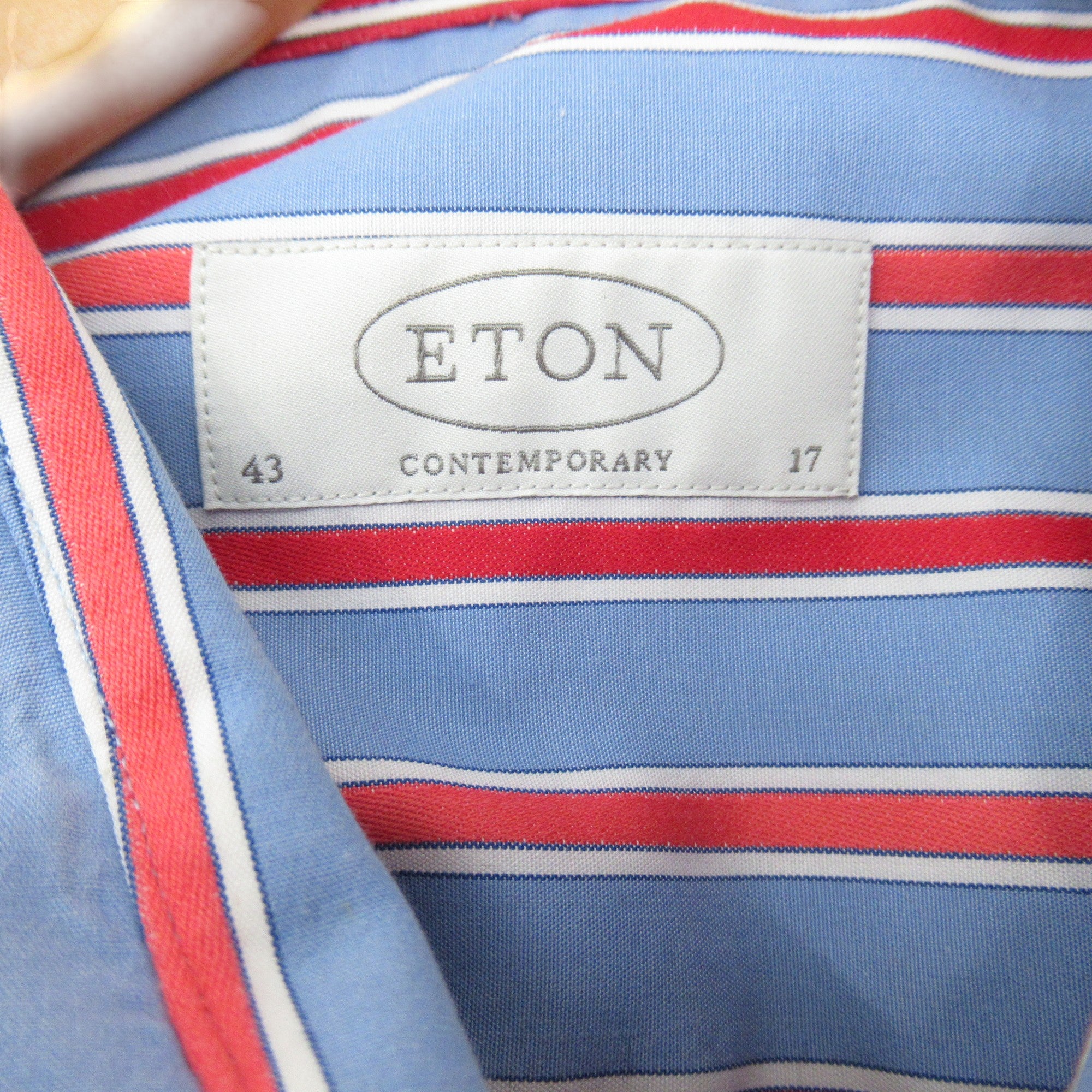 label image for Eton Contemporary Striped Shirt Vintage Blue Red Menswear | Pre-loved
