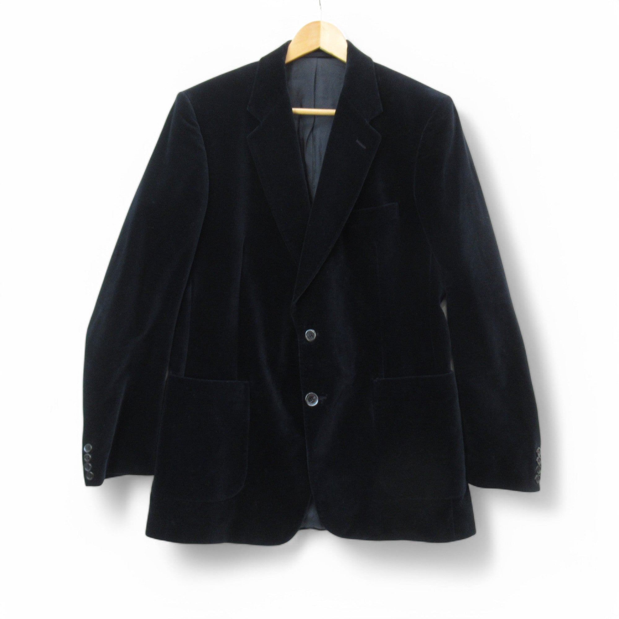 front image for St Michael Vintage Velvet Blazer Navy 41-42 Menswear | Pre-loved