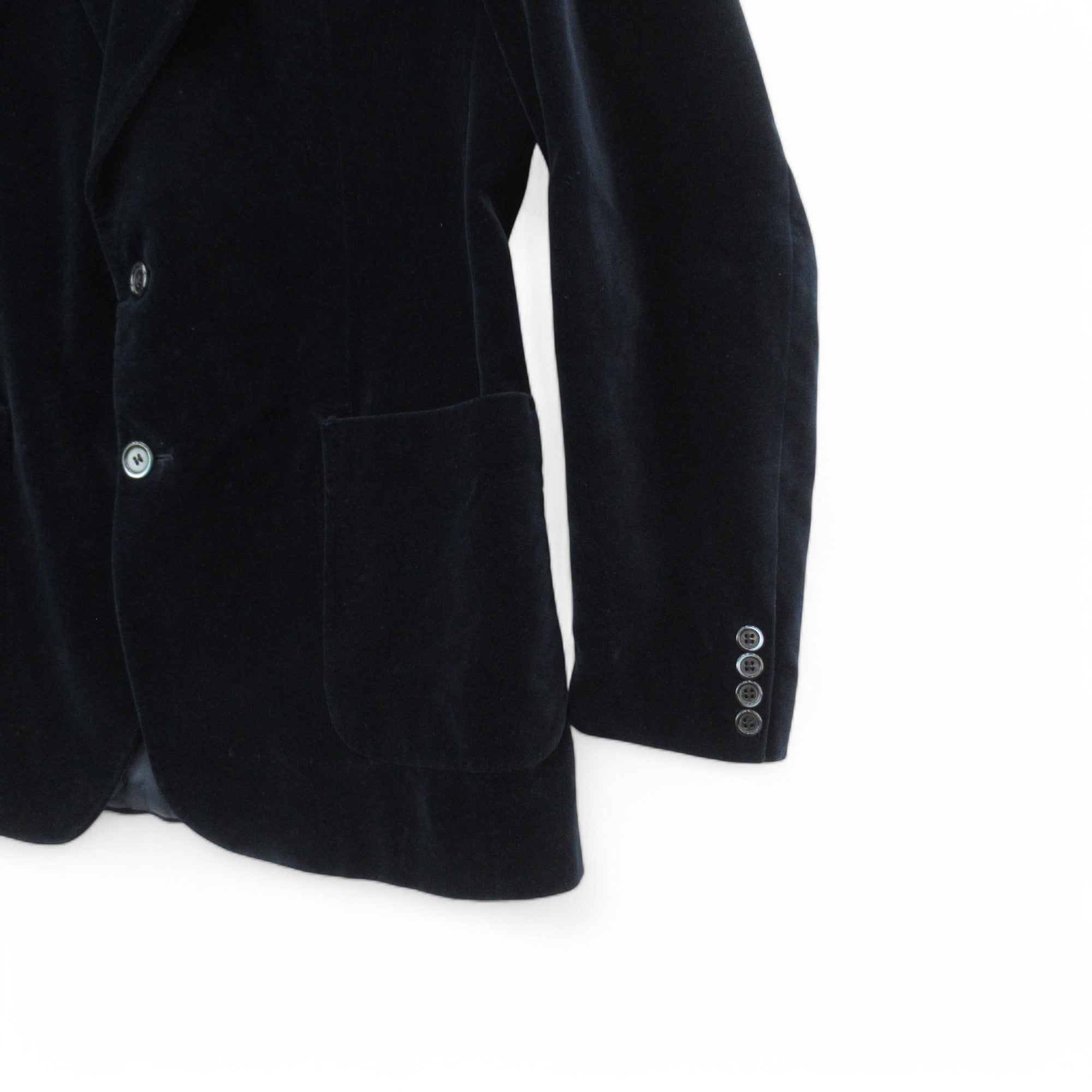 sleeve image for St Michael Vintage Velvet Blazer Navy 41-42 Menswear | Pre-loved