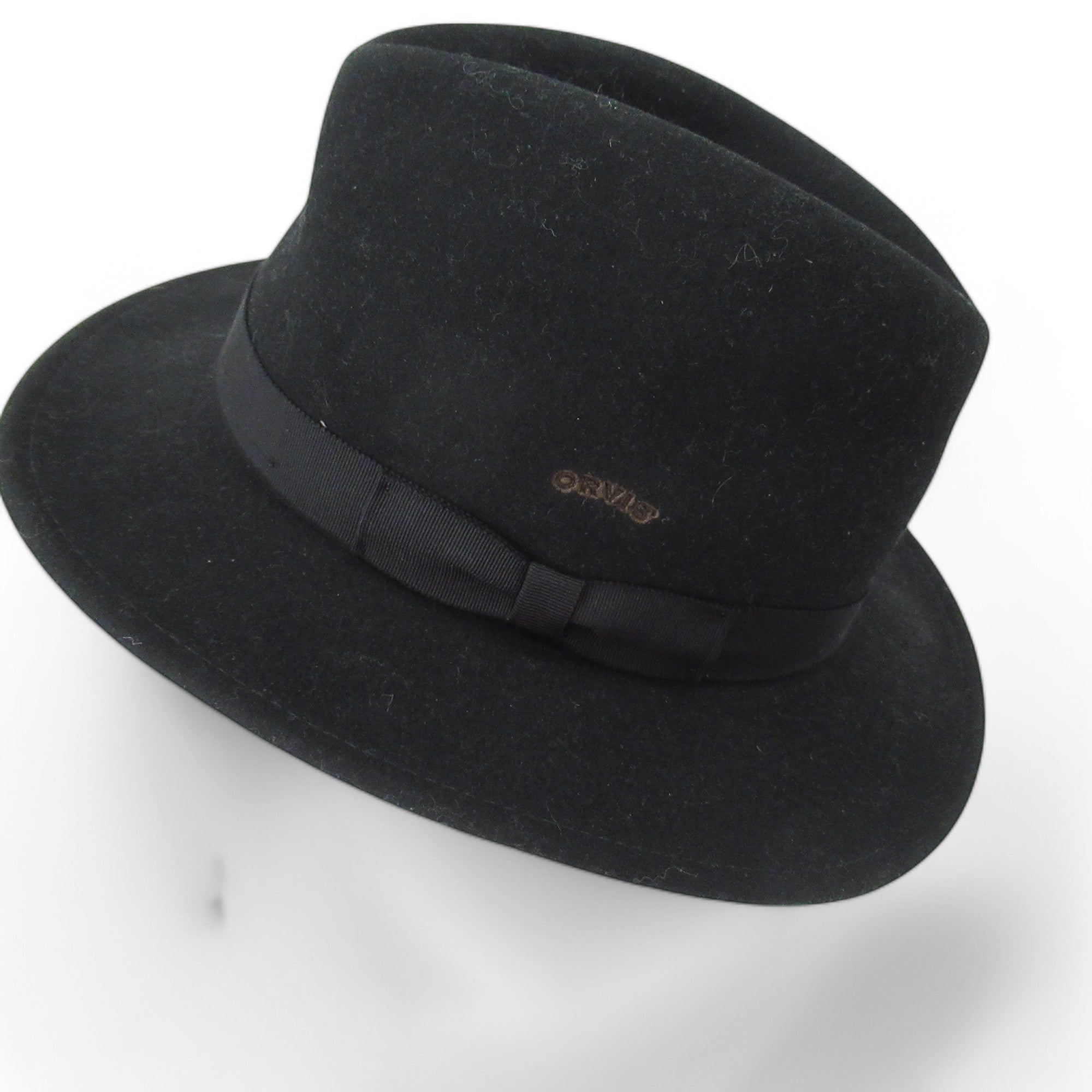 side image for Orvis Vintage Fedora Hat Black 100% Wool Menswear | Pre-loved 