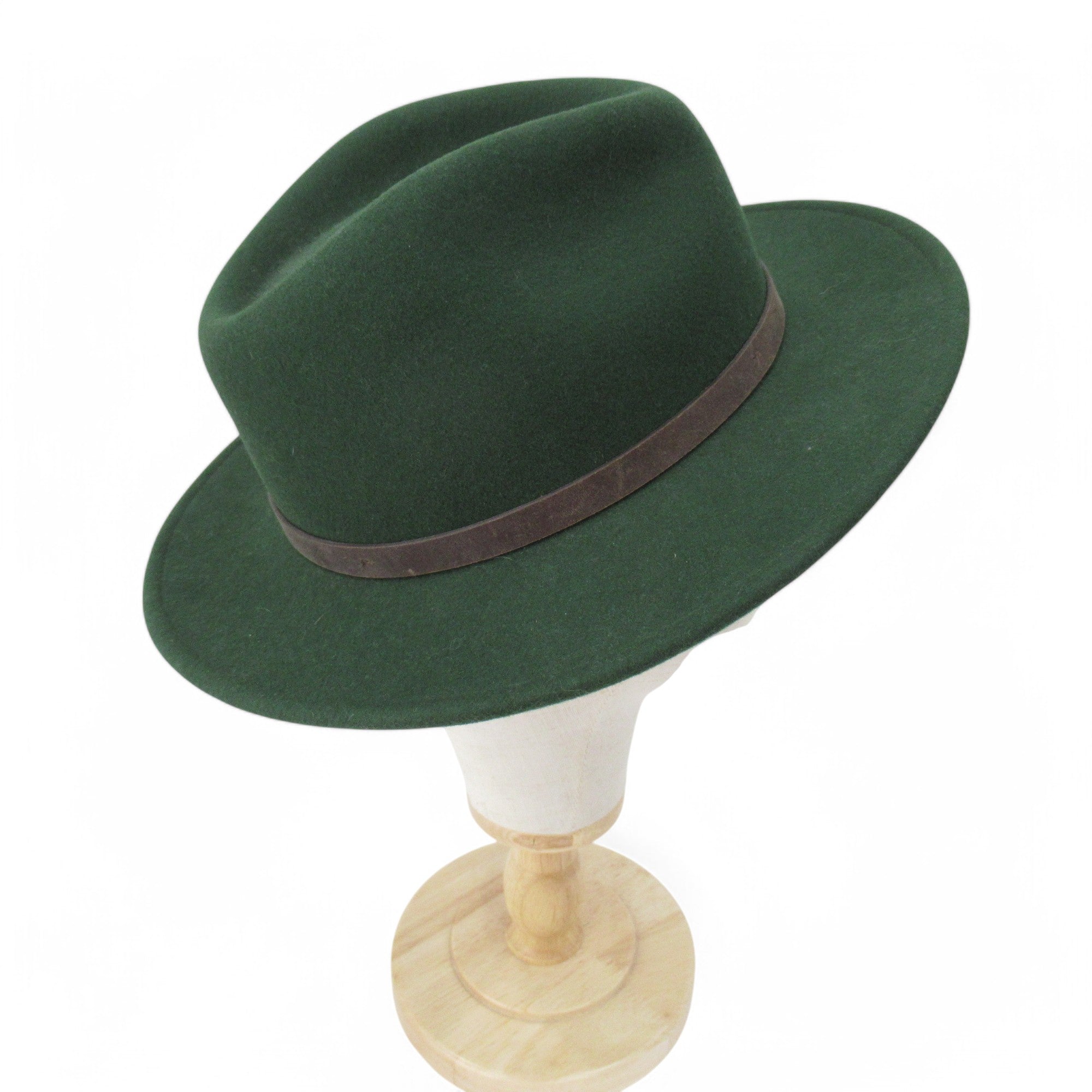 side image for Major Fedora Vintage Hat Green 100% Wool Menswear | Pre-loved
