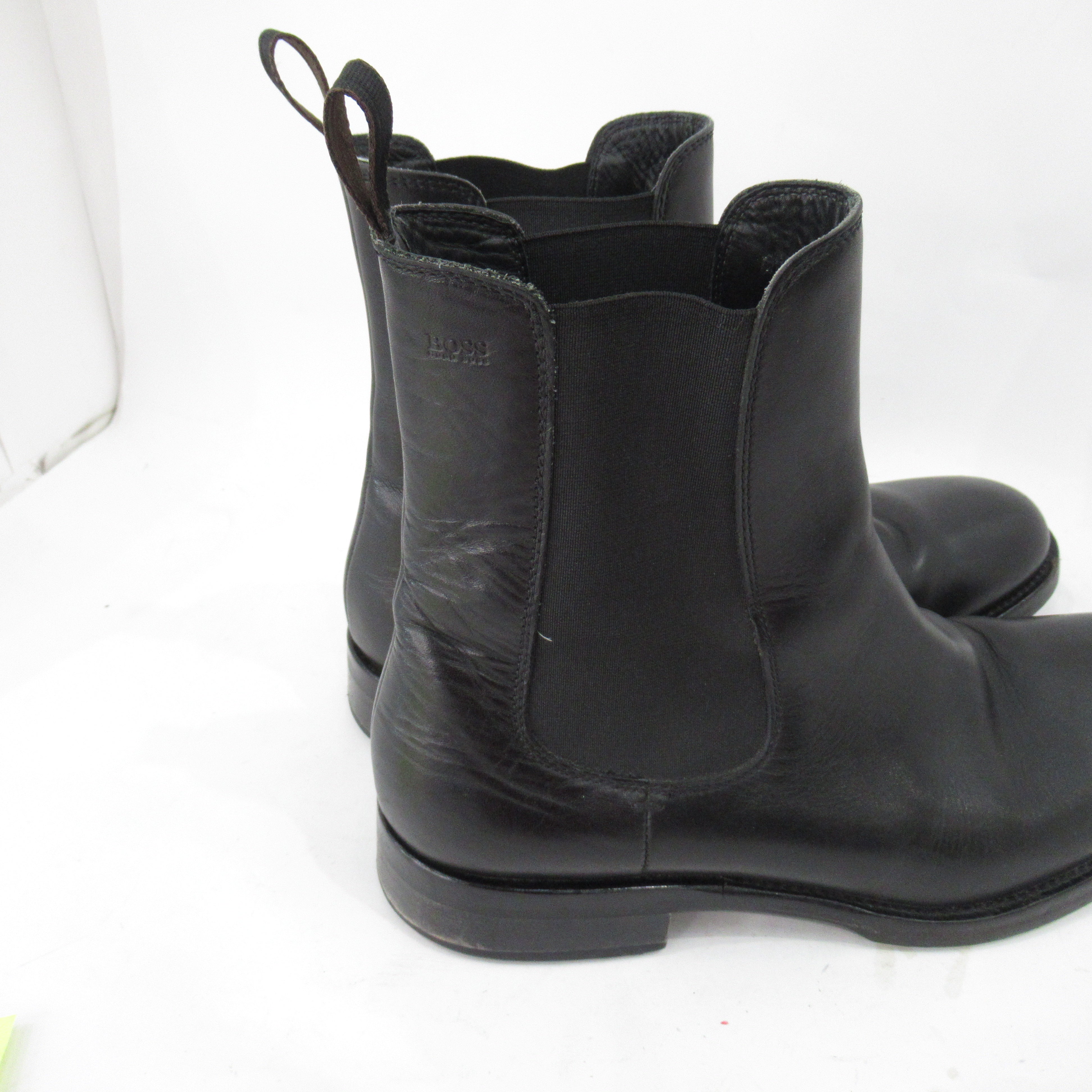 side image for Hugo Boss Chelsea Boots Black Leather UK 10.5 Menswear | Pre-loved