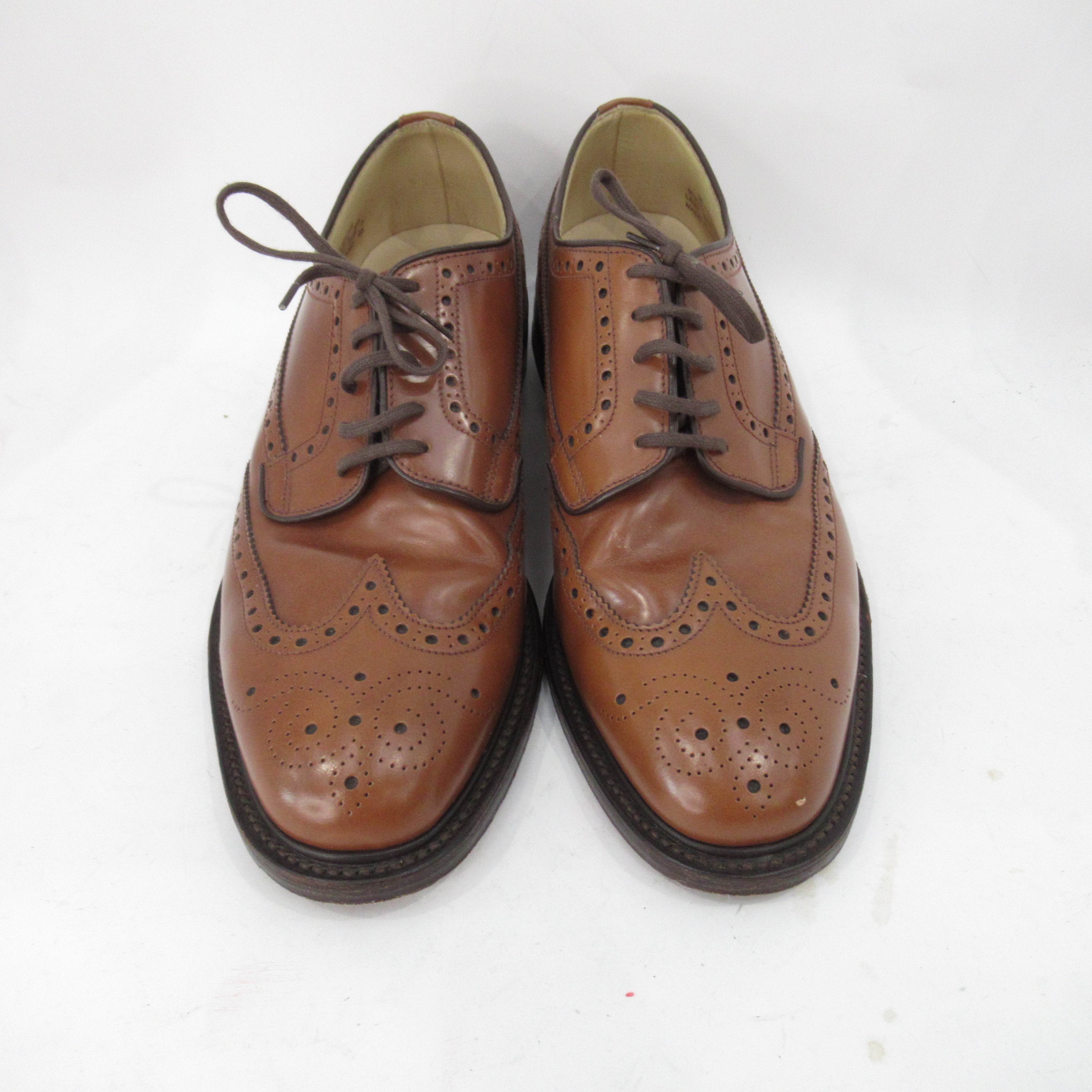 front image for Loake Brogue Leather Shoes UK 9 Brown Menswear | Pre-loved 