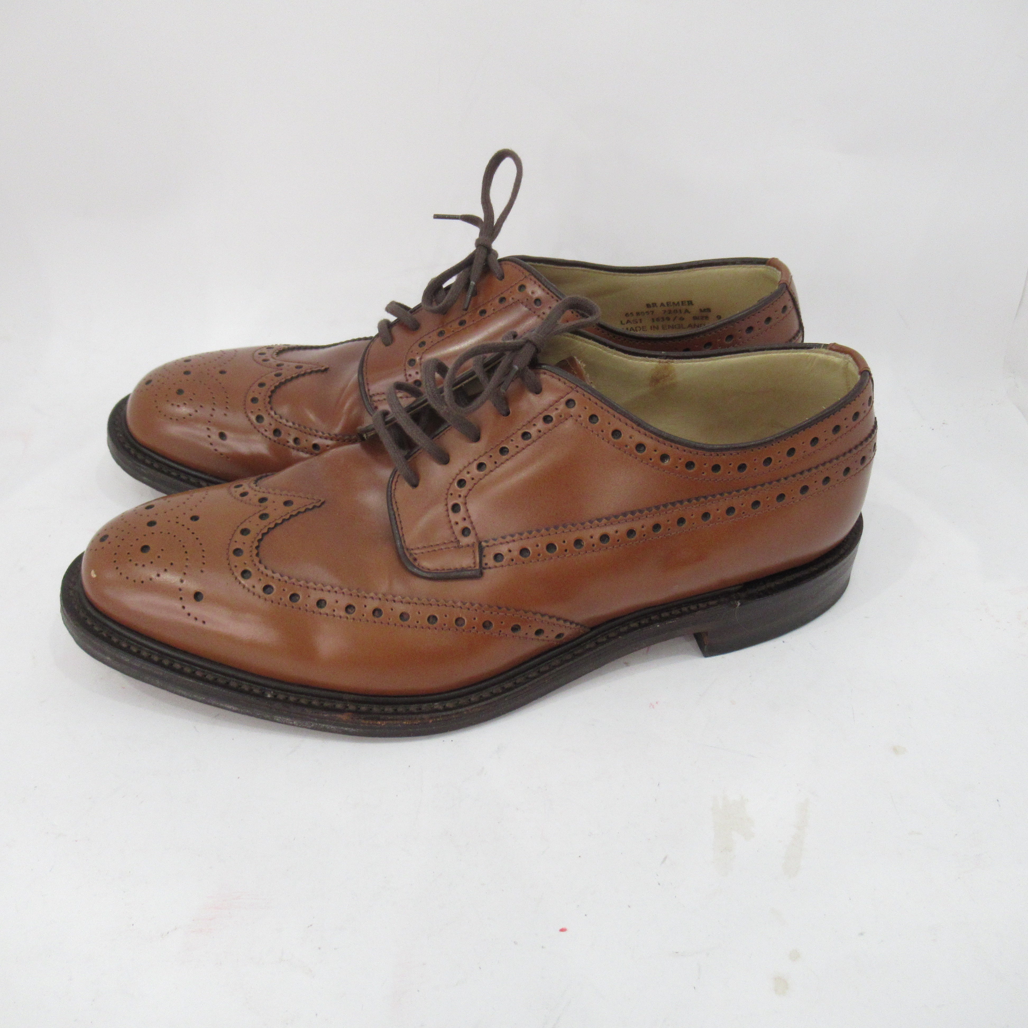 side image for Loake Brogue Leather Shoes UK 9 Brown Menswear | Pre-loved 