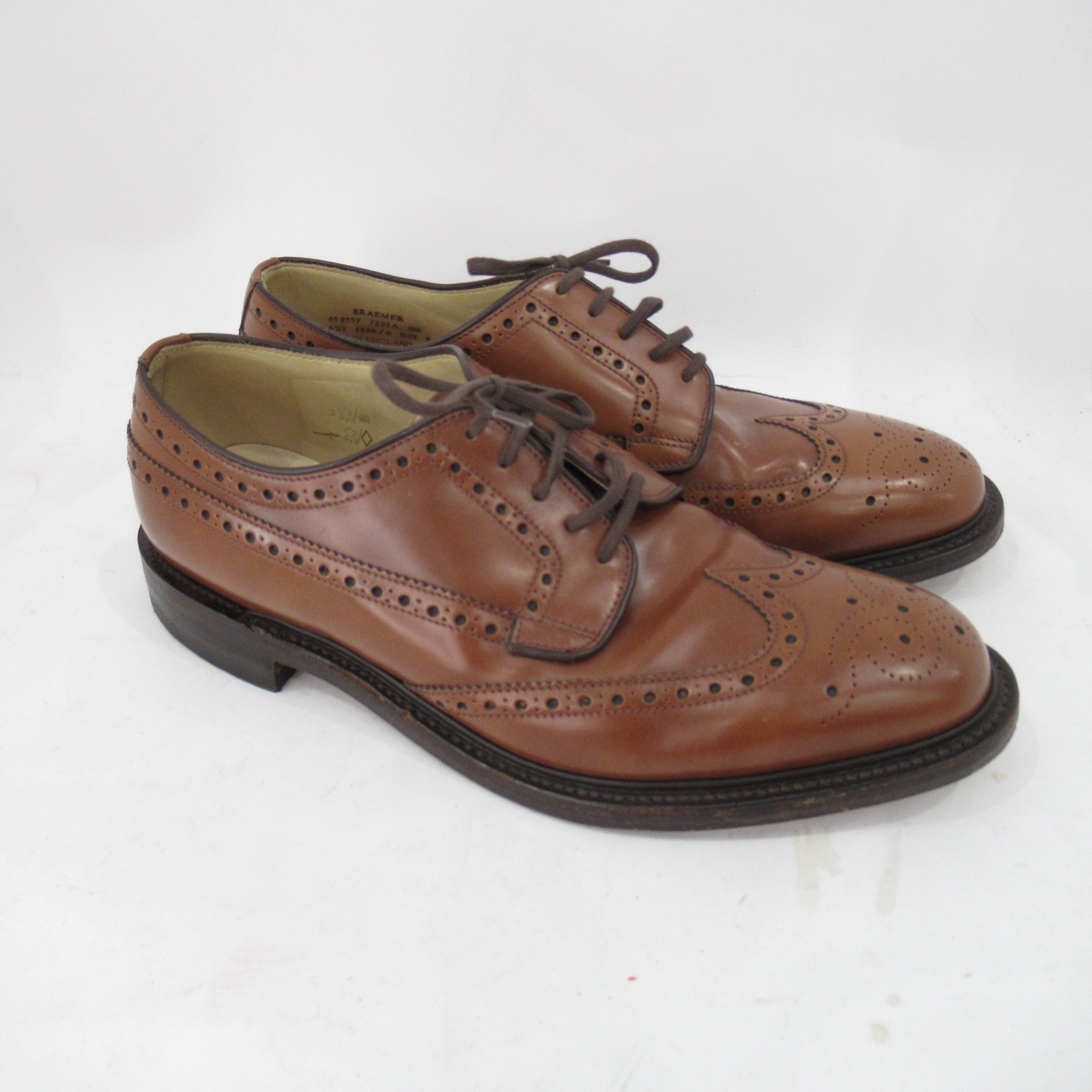 side image for Loake Brogue Leather Shoes UK 9 Brown Menswear | Pre-loved 