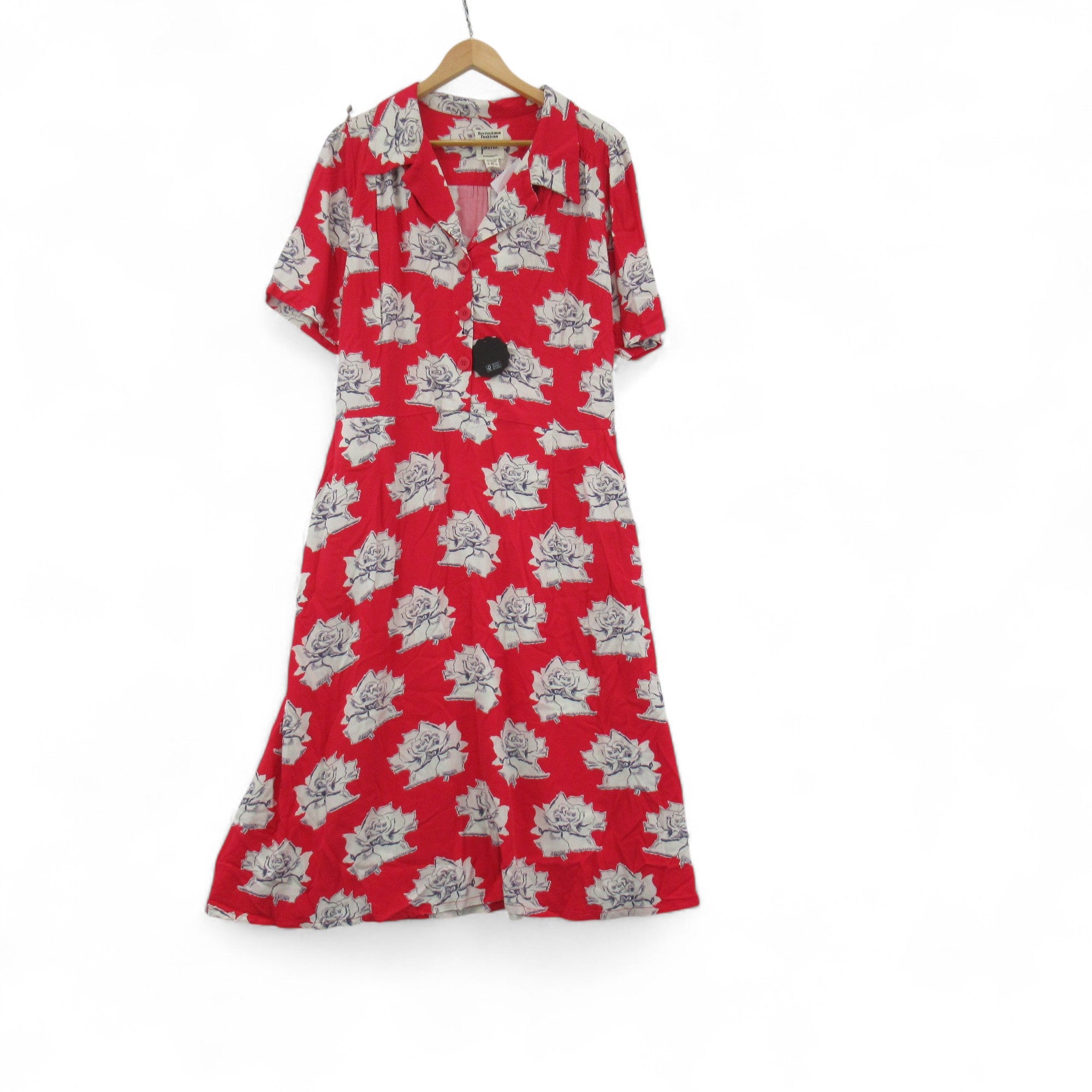 front image for Horrokses Fashions x Joanie Floral Dress Red UK 22 Womenswear | Pre-loved