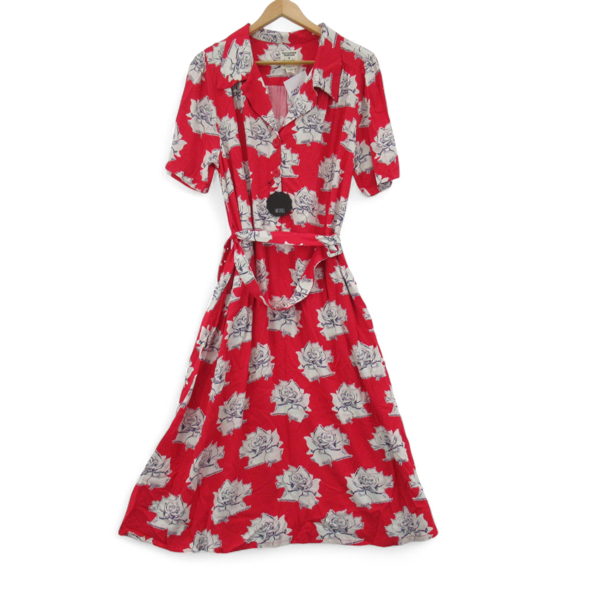 front image for Horrokses Fashions x Joanie Floral Dress Red UK 22 Womenswear | Pre-loved