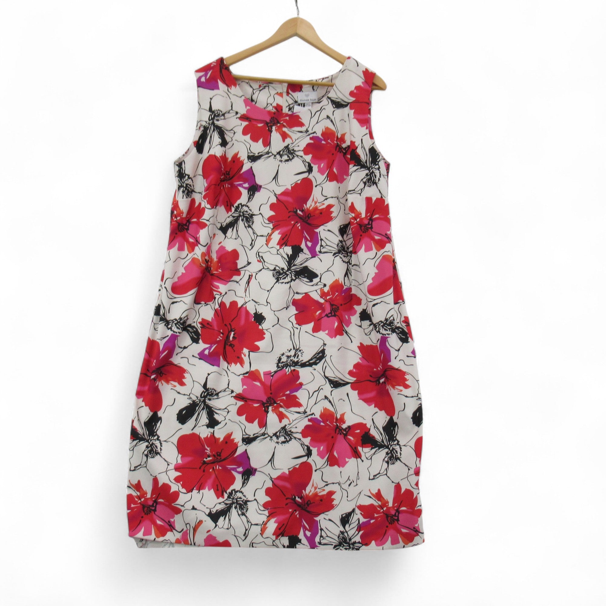 front image for Heather Valley Shift Dress Cream Red UK 26 Womenswear | Pre-loved
