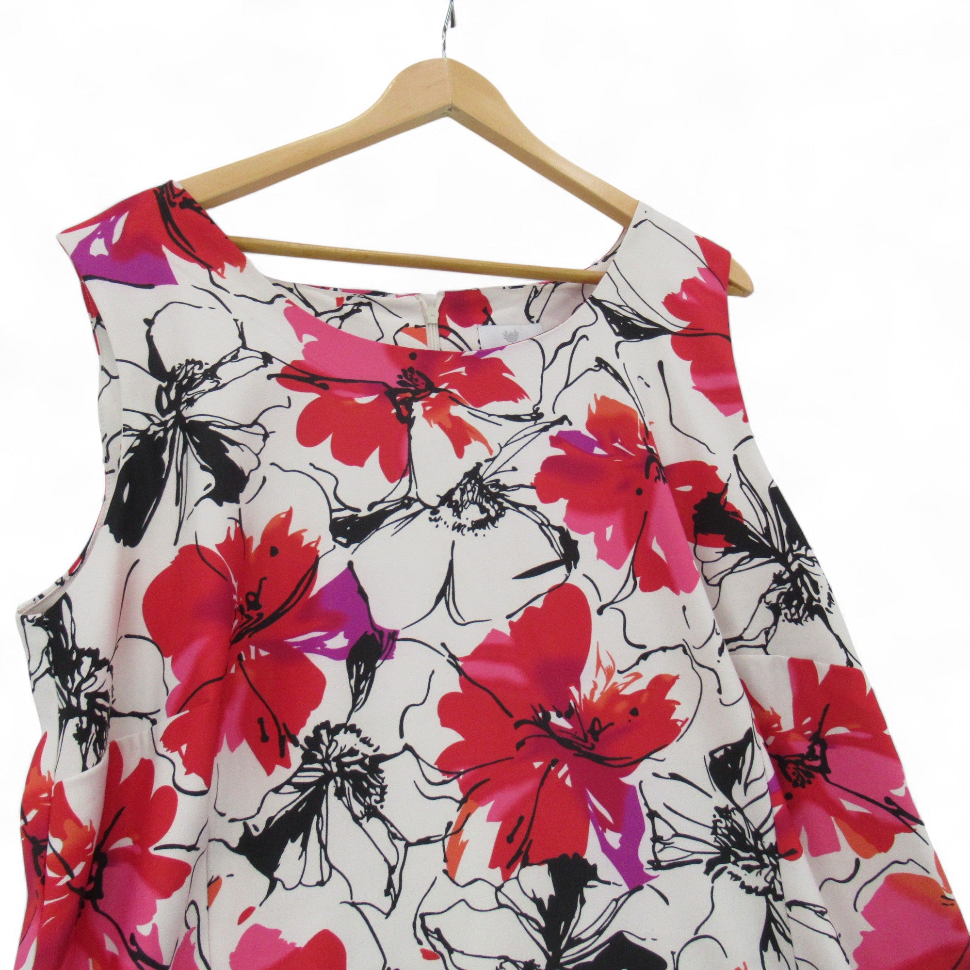front image for Heather Valley Shift Dress Cream Red UK 26 Womenswear | Pre-loved