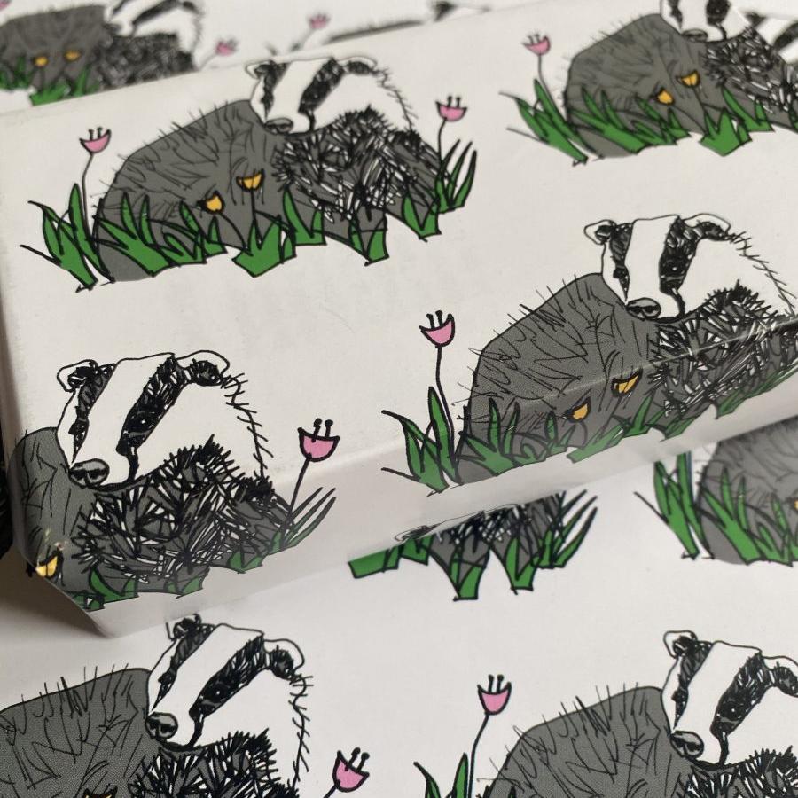 Badger Wrapping Paper | Kat Draws It