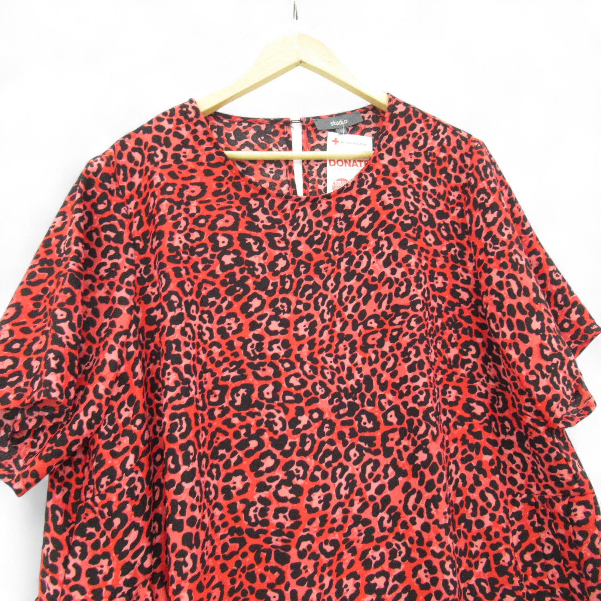 front image for Studio Animal Print Tunic Red UK 22 Red Womenswear | Pre-loved 