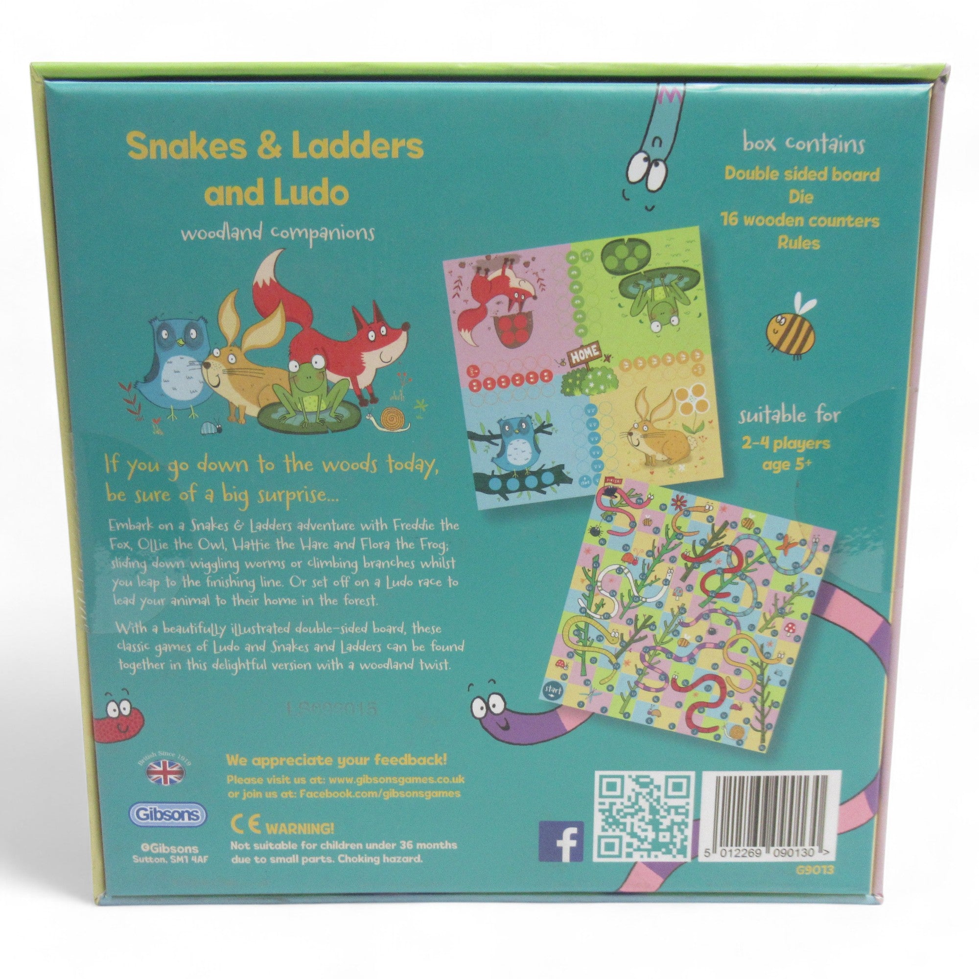 Gibsons Snakes & Ladders and Ludo Woodland Companions Game | Preloved