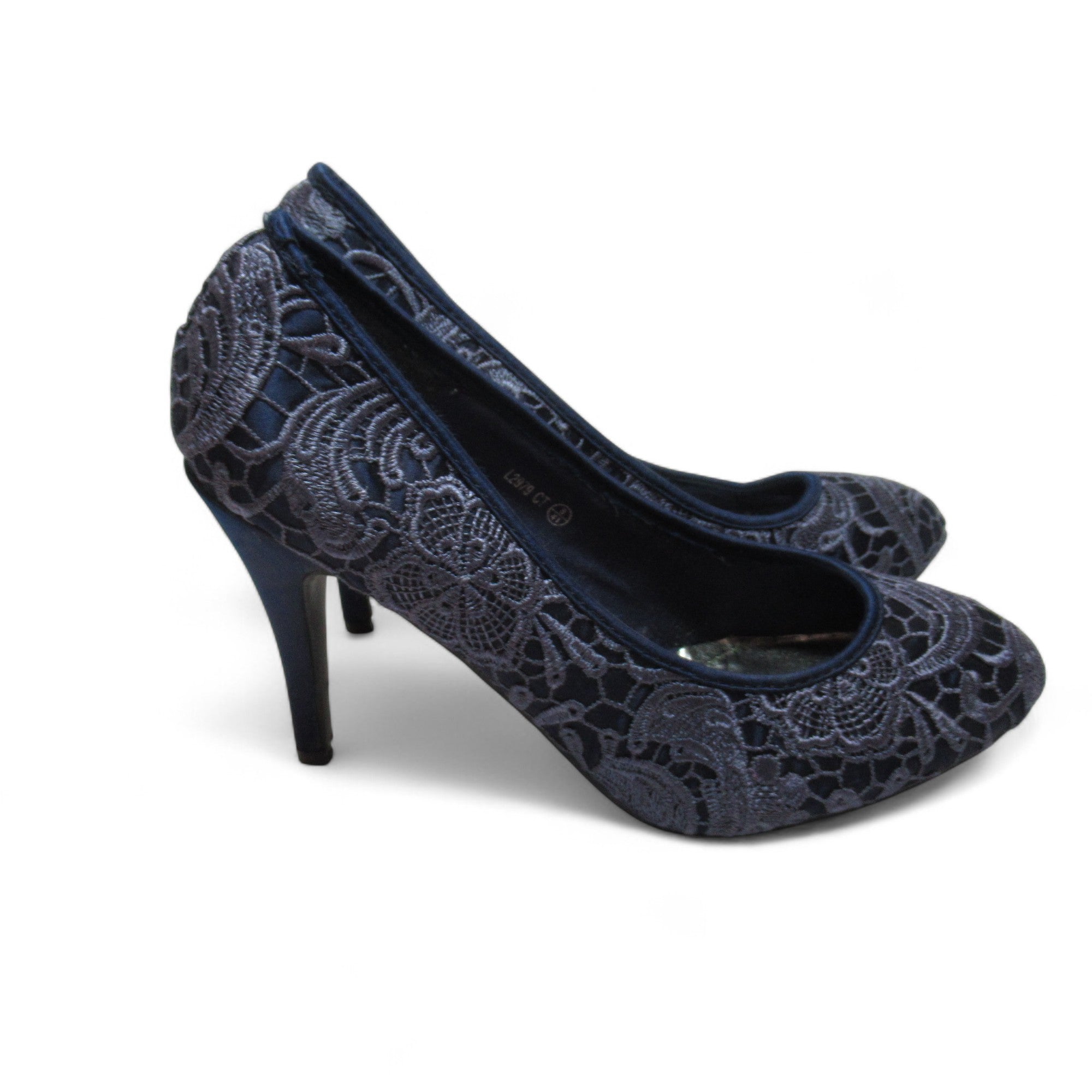 side image for Anne Michelle Court Shoes UK 7 Blue Lace Womenswear | Pre-loved