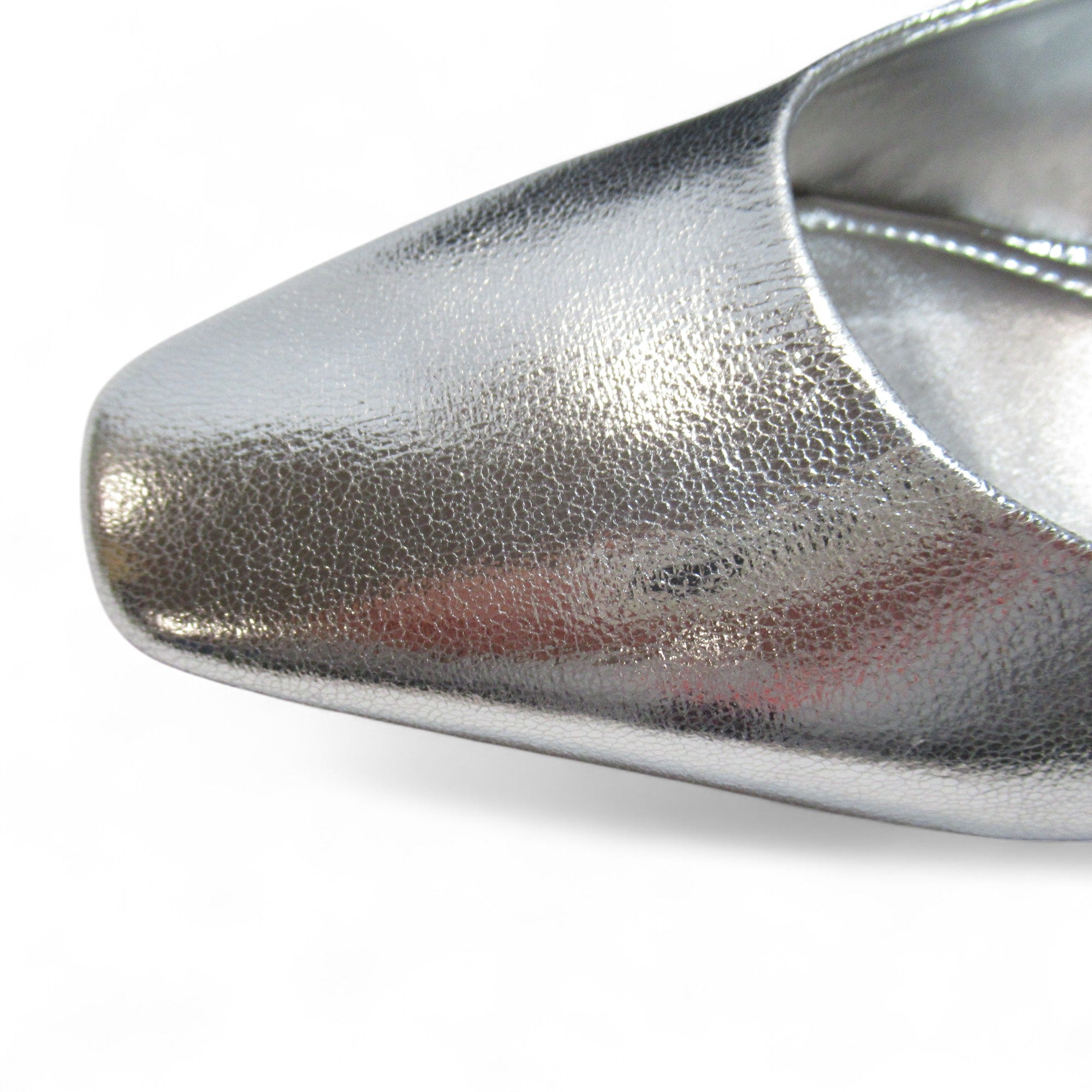 toe image for Zara Slingback Shoes Silver UK 6.5 Block Heel Womenswear | Pre-loved