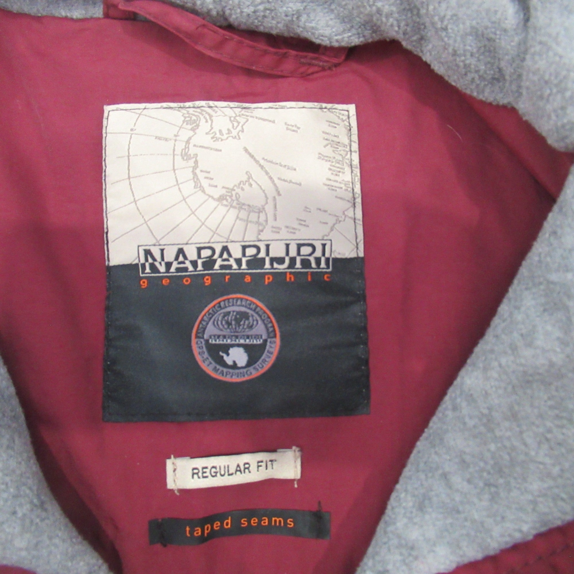 label image for Napapijri Small Red 1/4 Zip Hooded Jacket Menswear | Preloved 