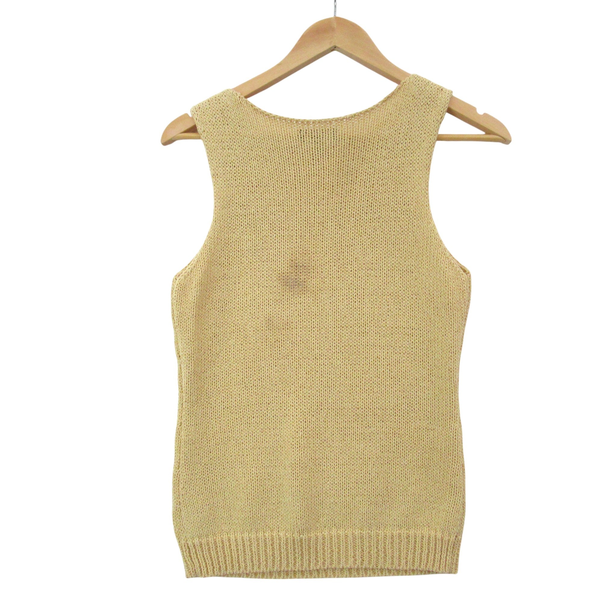 back image for Theory Crochet Sleeveless Top Medium Gold Womenswear | Pre-loved