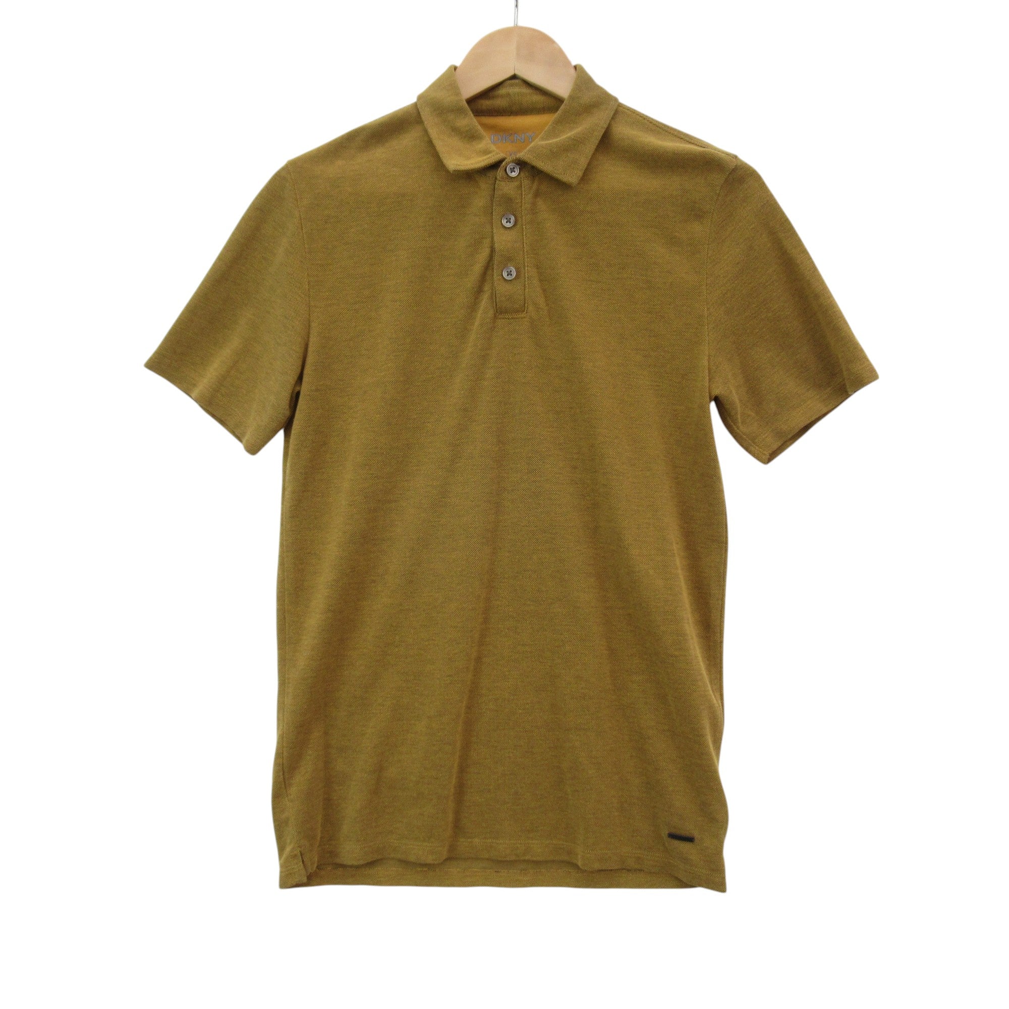 front image for DKNY Polo T Shirt Slim XS Mustard Womenswear | Preloved