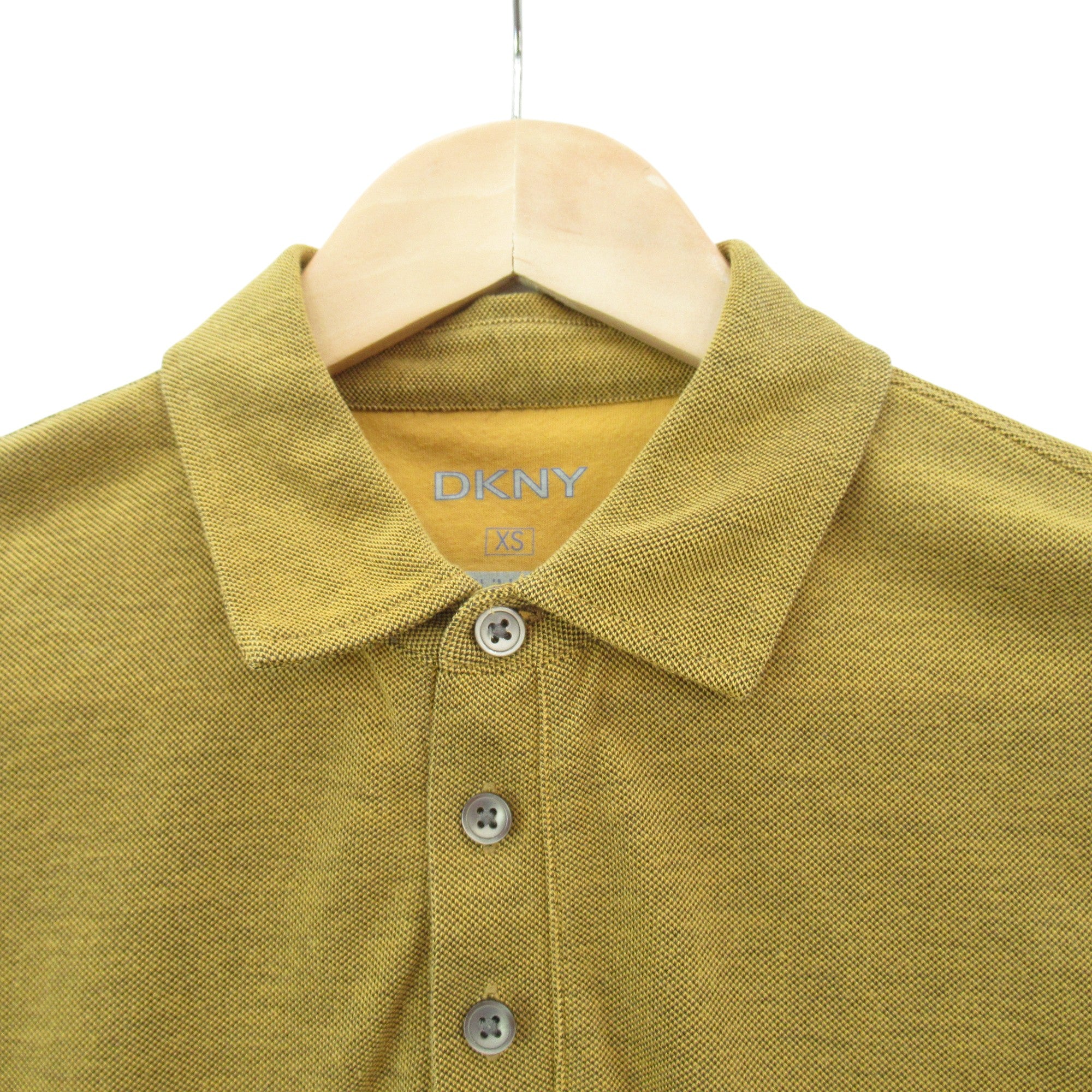 collar image for DKNY Polo T Shirt Slim XS Mustard Womenswear | Preloved