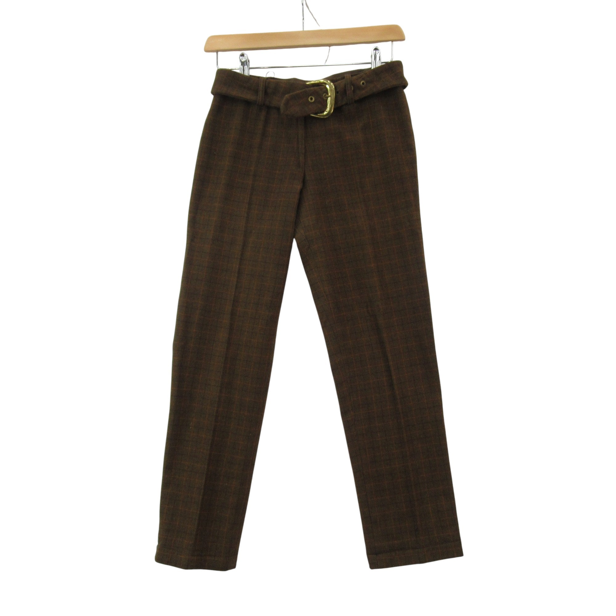 front image for Stroms Vintage Trousers UK 10 Brown Check Womenswear | Pre-loved