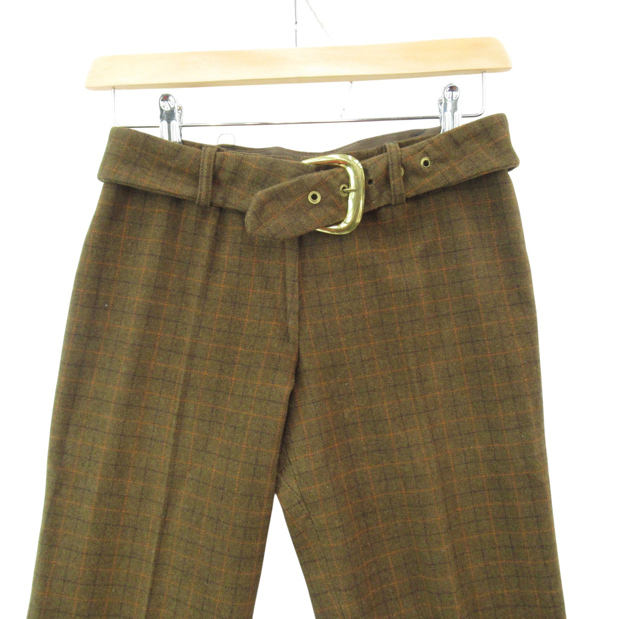 front image for Stroms Vintage Trousers UK 10 Brown Check Womenswear | Pre-loved