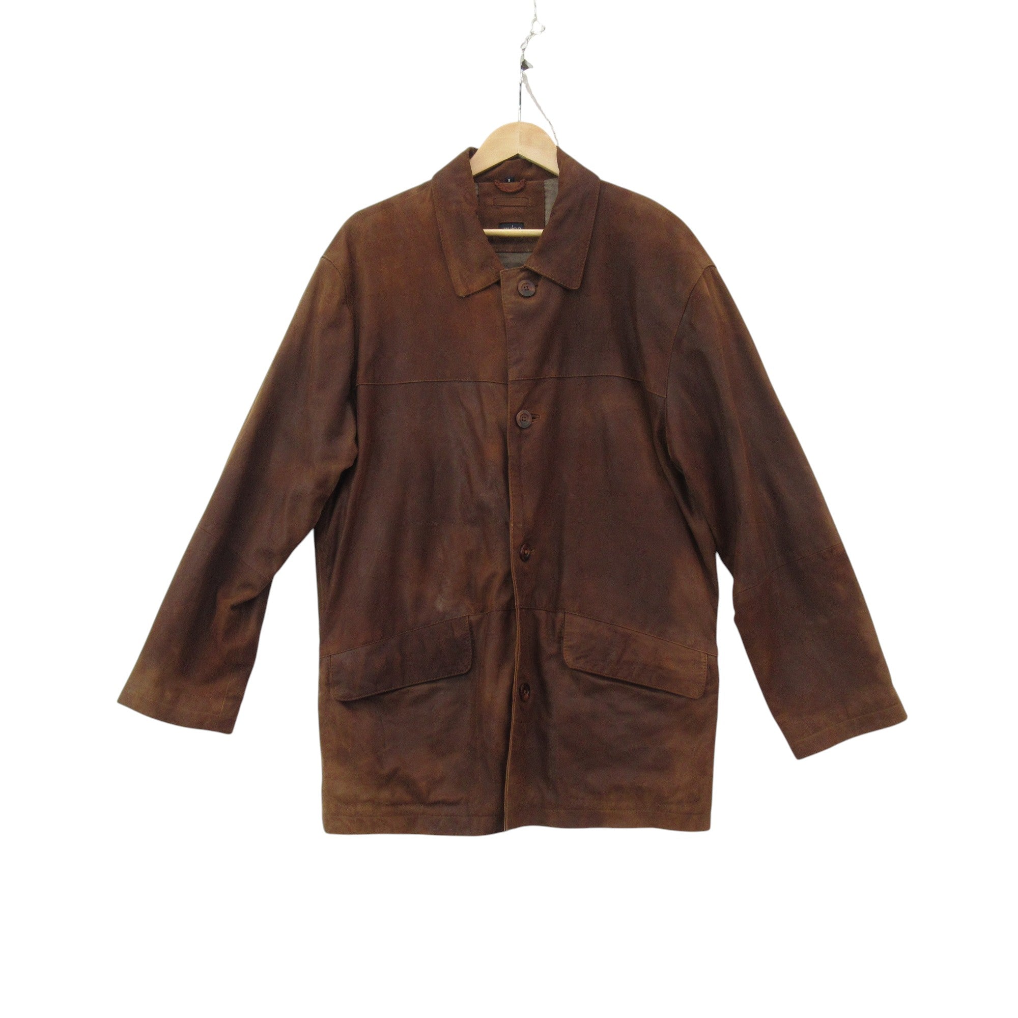 front image for Guise Suede Jacket Small Brown Vintage Menswear | Pre-loved