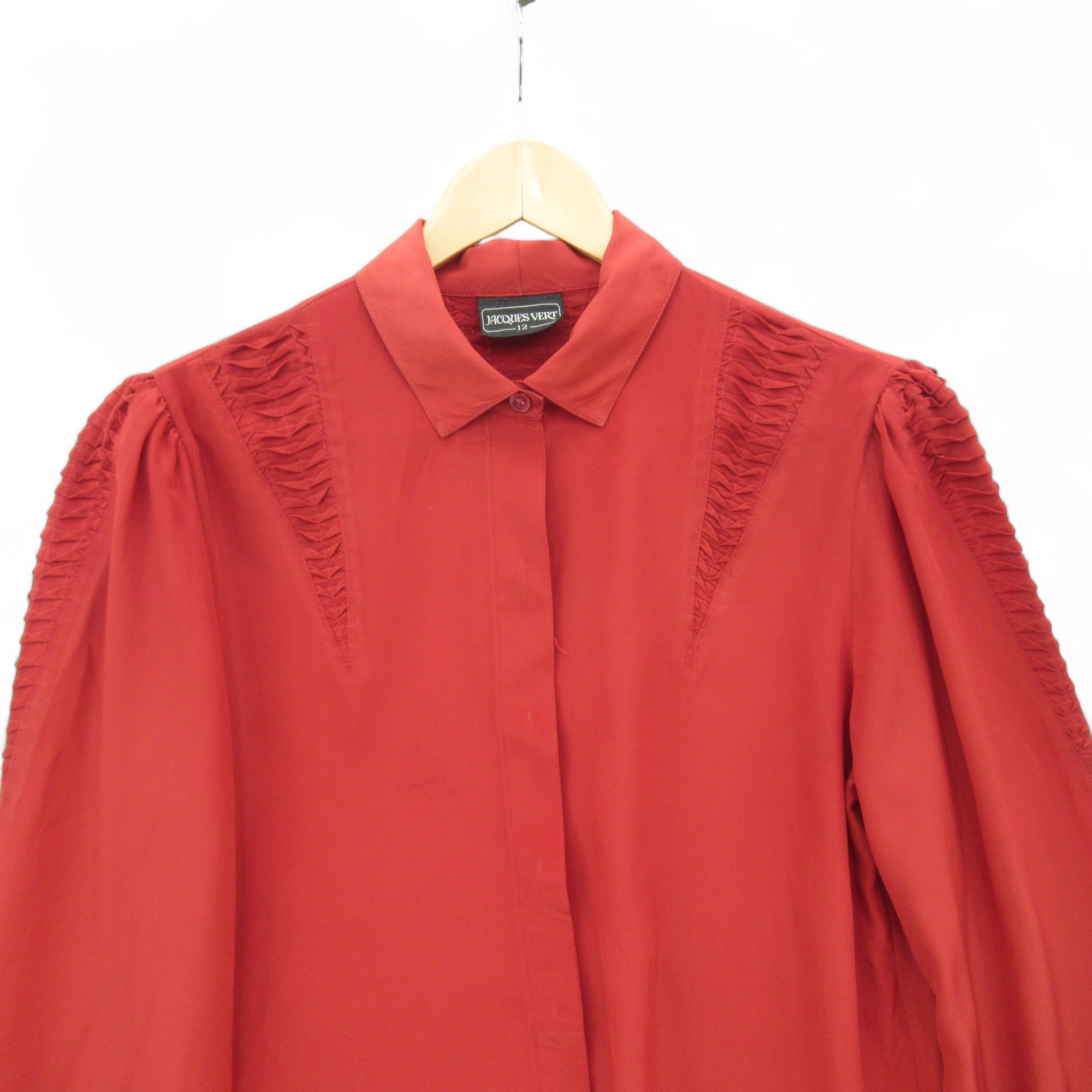 top image for Jacques Vert Vintage Blouse Shirt Red UK 12 Womenswear | Pre - loved