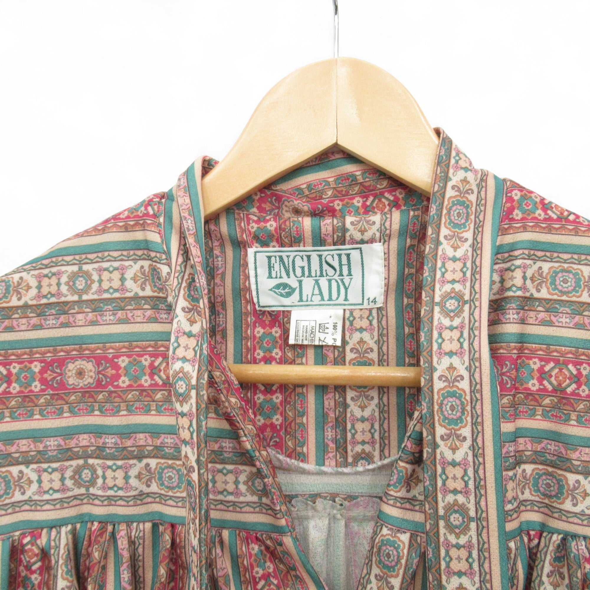 label image for English Lady Vintage Tea Dress UK 14 Multicoloured Womenswear | Pre-loved