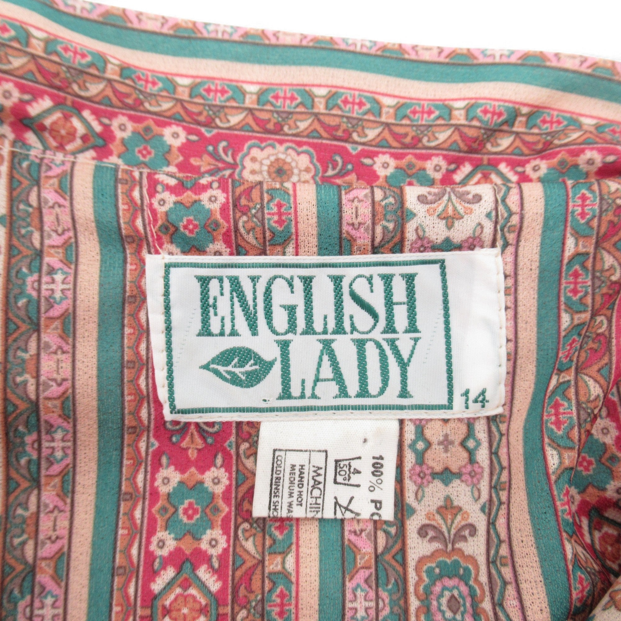 label image for English Lady Vintage Tea Dress UK 14 Multicoloured Womenswear | Pre-loved