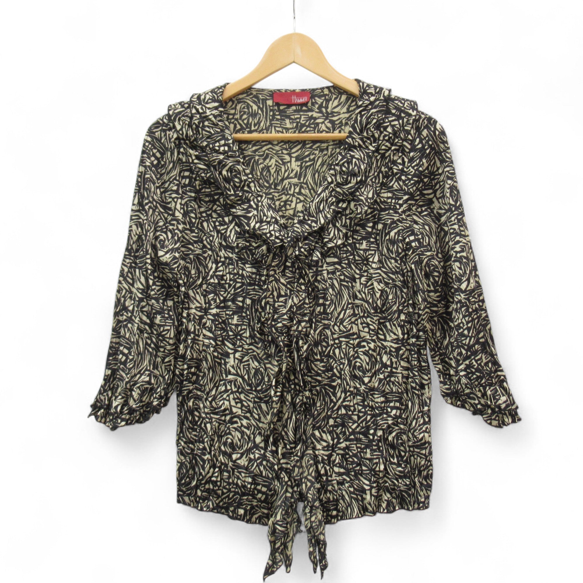 blouse image for Hammer Silk Blouse Skirt Outfit Black Gold UK 14 Womenswear | Pre-loved