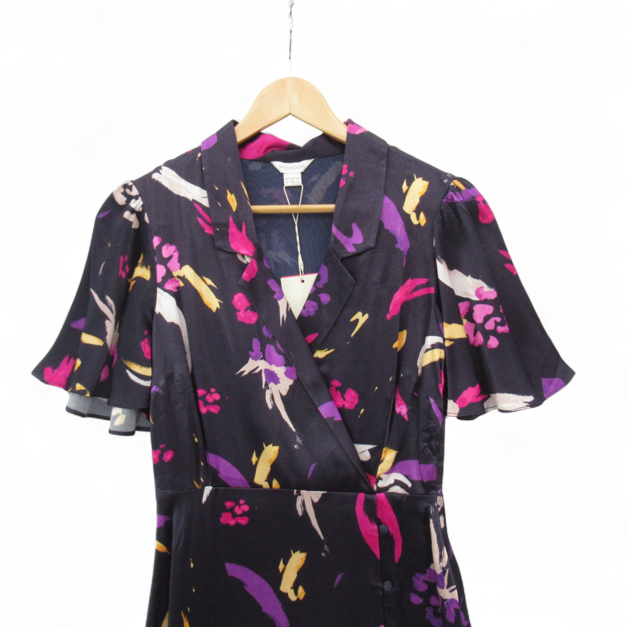 front image for Monsoon Satin Midi Dress UK 8 Multicoloured Womenswear | Pre-loved 