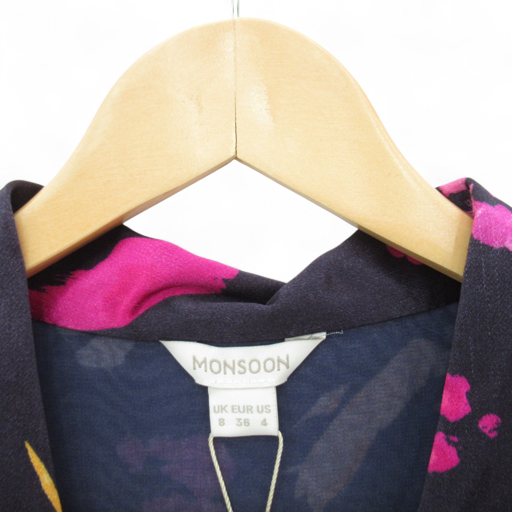 label image for Monsoon Satin Midi Dress UK 8 Multicoloured Womenswear | Pre-loved 