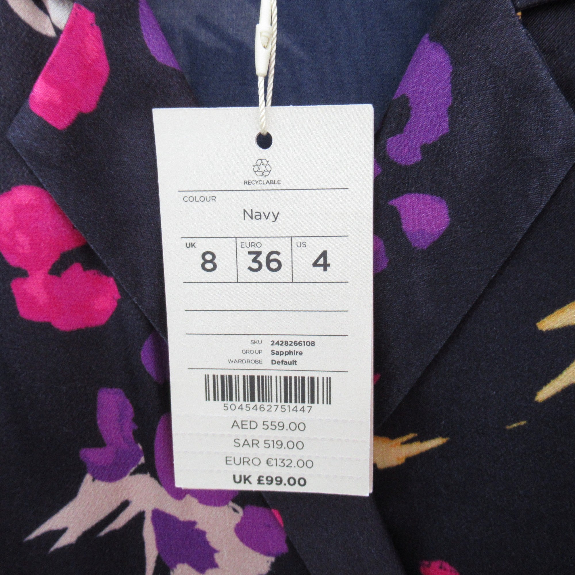 label image for Monsoon Satin Midi Dress UK 8 Multicoloured Womenswear | Pre-loved 