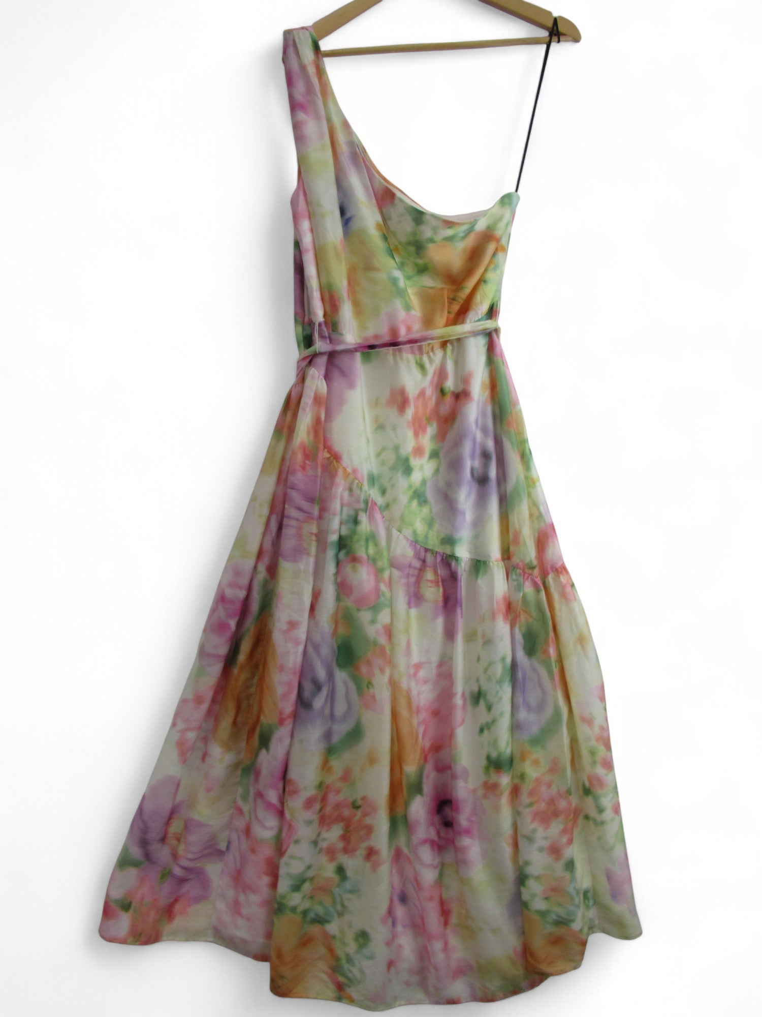 back image for One Shoulder Dress UK 20 Multicoloured Floral Womenswear | Pre-loved