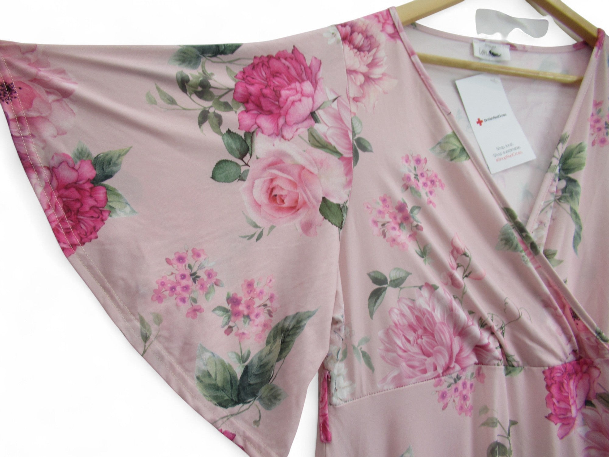 sleeve image for Yours Asymmetric Hem Dress UK 22 Pink Floral Womenswear | Pre-loved