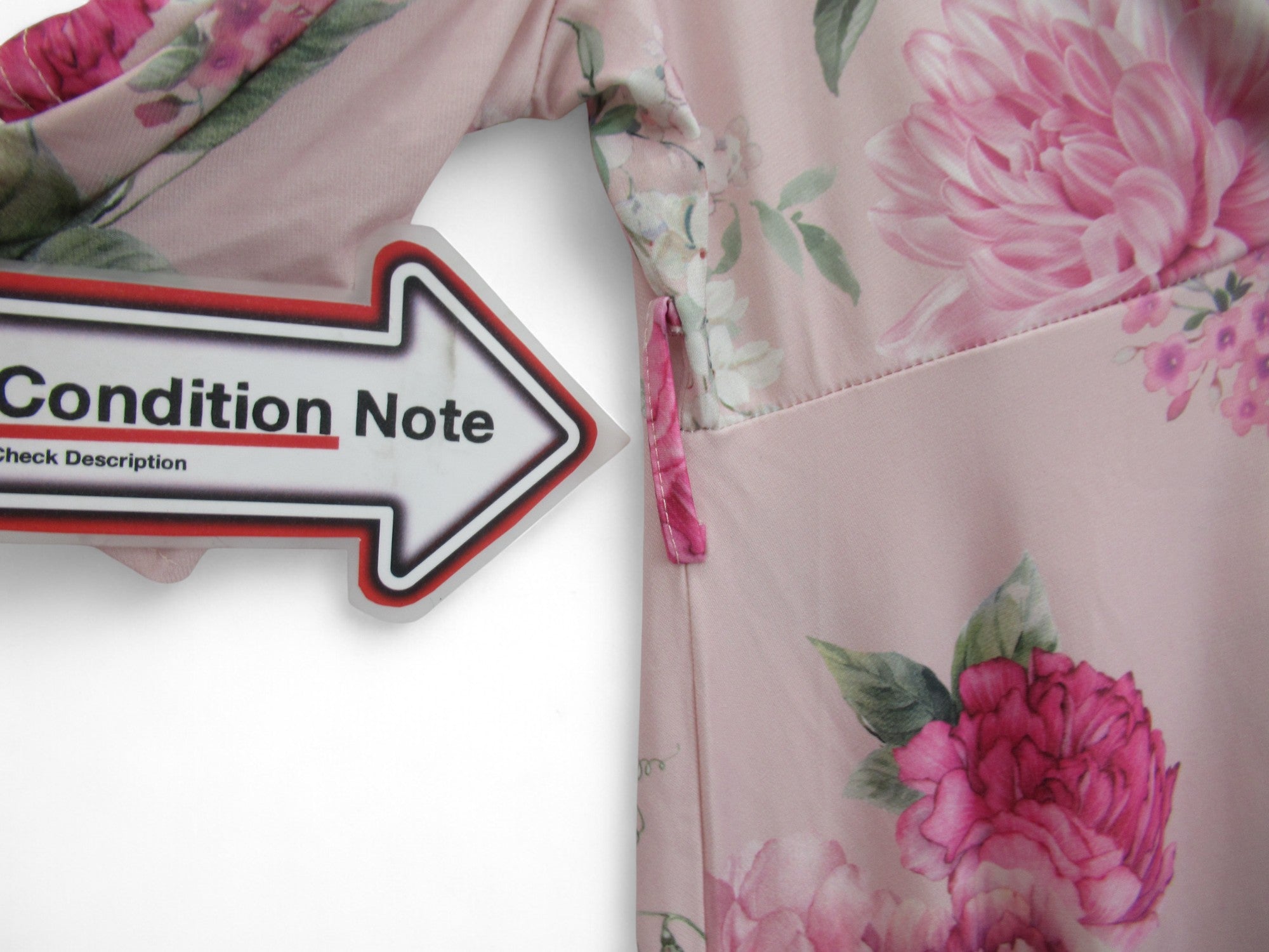 condition image for Yours Asymmetric Hem Dress UK 22 Pink Floral Womenswear | Pre-loved
