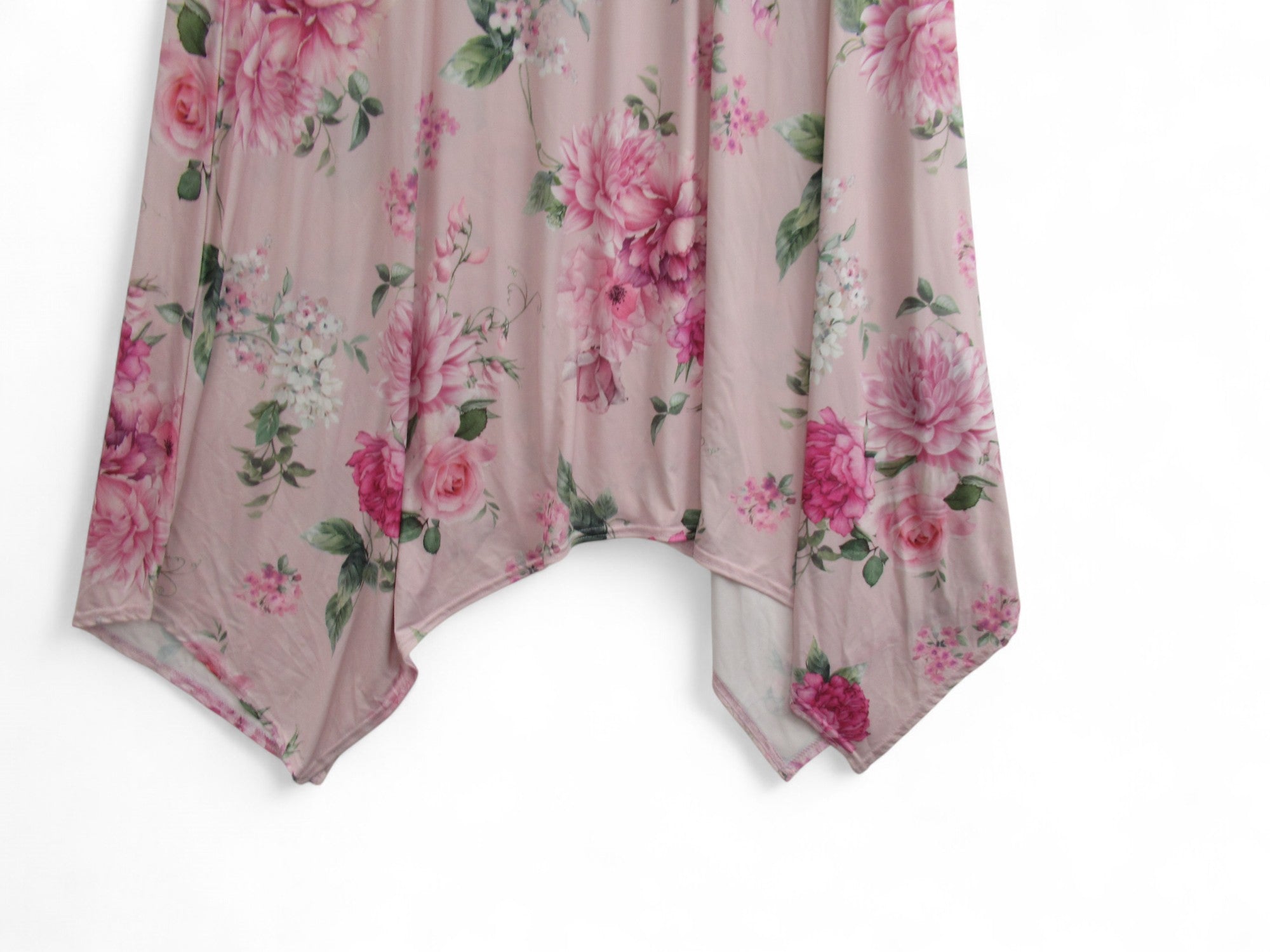 hem image for Yours Asymmetric Hem Dress UK 22 Pink Floral Womenswear | Pre-loved