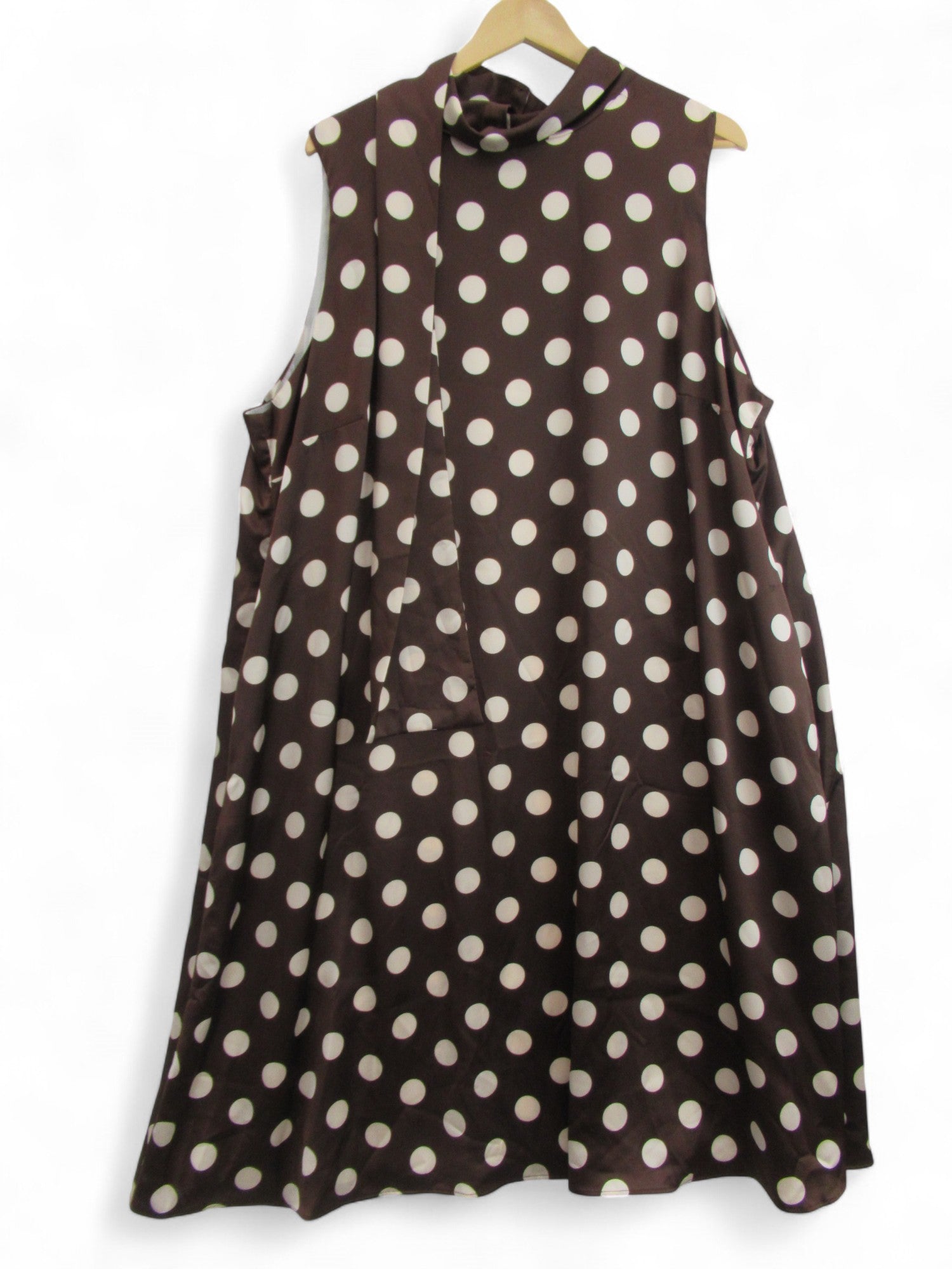 front image for Live Unlimited Spotty Dress Brown UK 24 Womenswear | Pre-loved