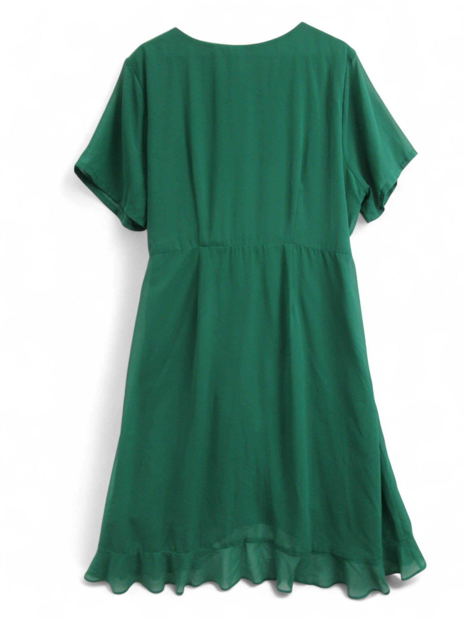 back image for Yumi Wrap Dress UK 22 Green Chiffon Womenswear | Pre-loved 