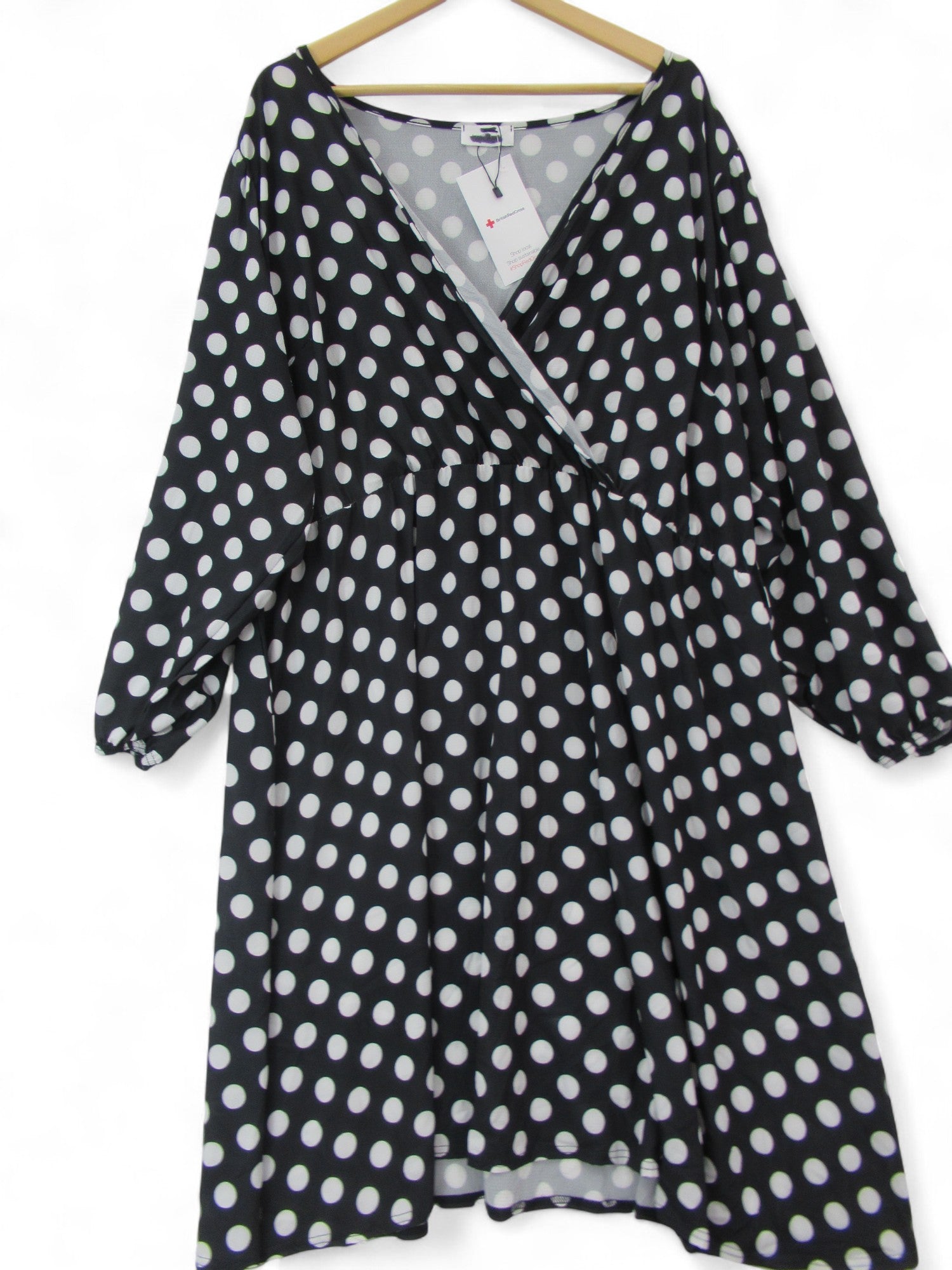 front image for Yours Spotty Dress Black White UK 26/28 Womenswear | Pre-loved