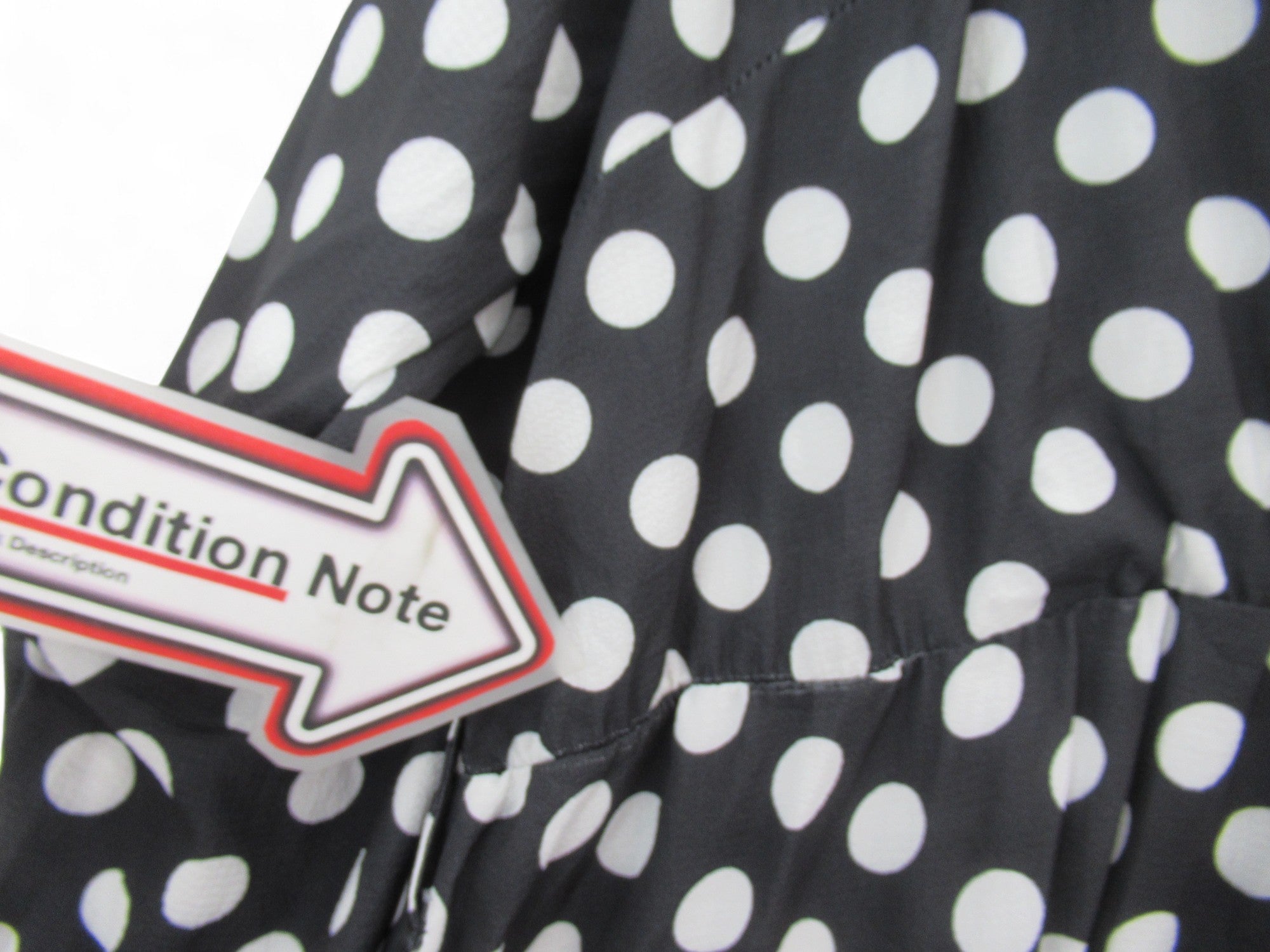 condition image for Yours Spotty Dress Black White UK 26/28 Womenswear | Pre-loved